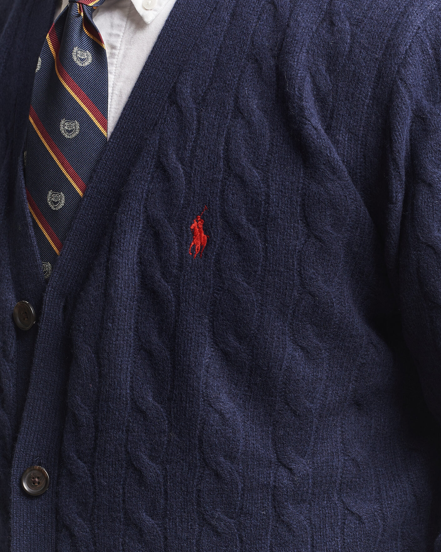 Homme | Pulls Et Tricots | Polo Ralph Lauren | Wool/Cashmere Cable Cardigan Hunter Navy