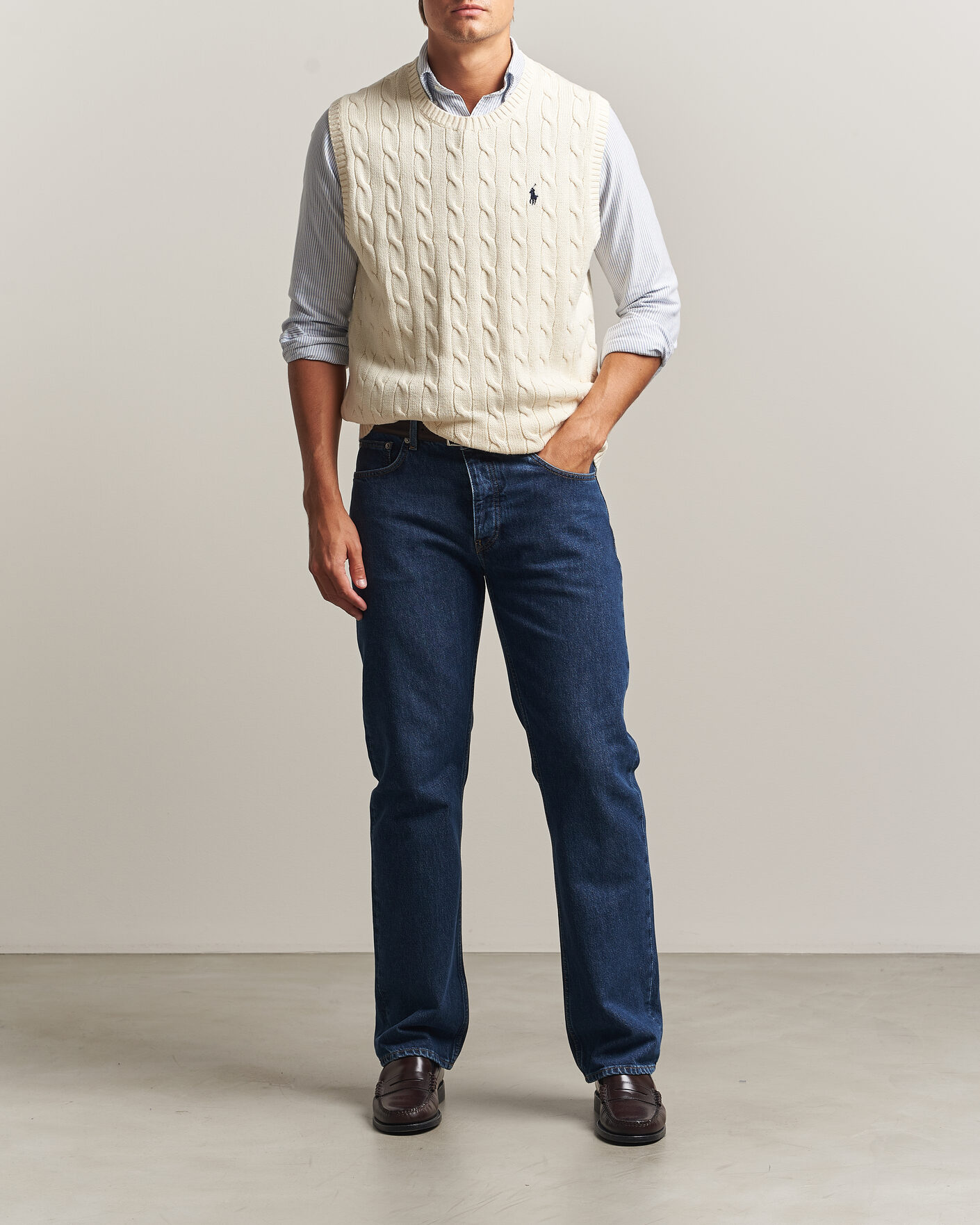 Homme | Pulls Et Tricots | Polo Ralph Lauren | Cotton Cable Vest Andover Cream