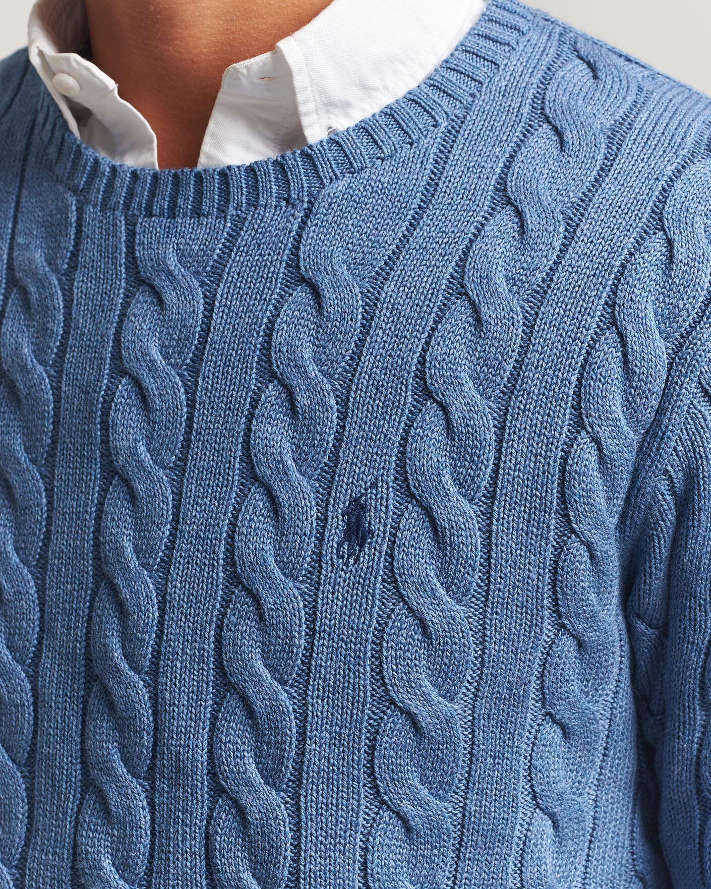 Heren | Truien | Polo Ralph Lauren | Cotton Cable Pullover Blue Borage Heather