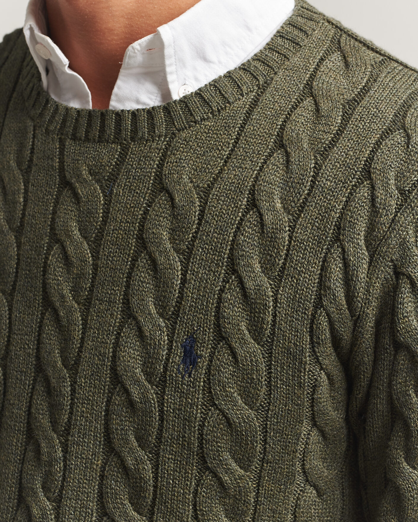 Homme | Pulls Et Tricots | Polo Ralph Lauren | Cotton Cable Pullover  Olive Shrub Heather