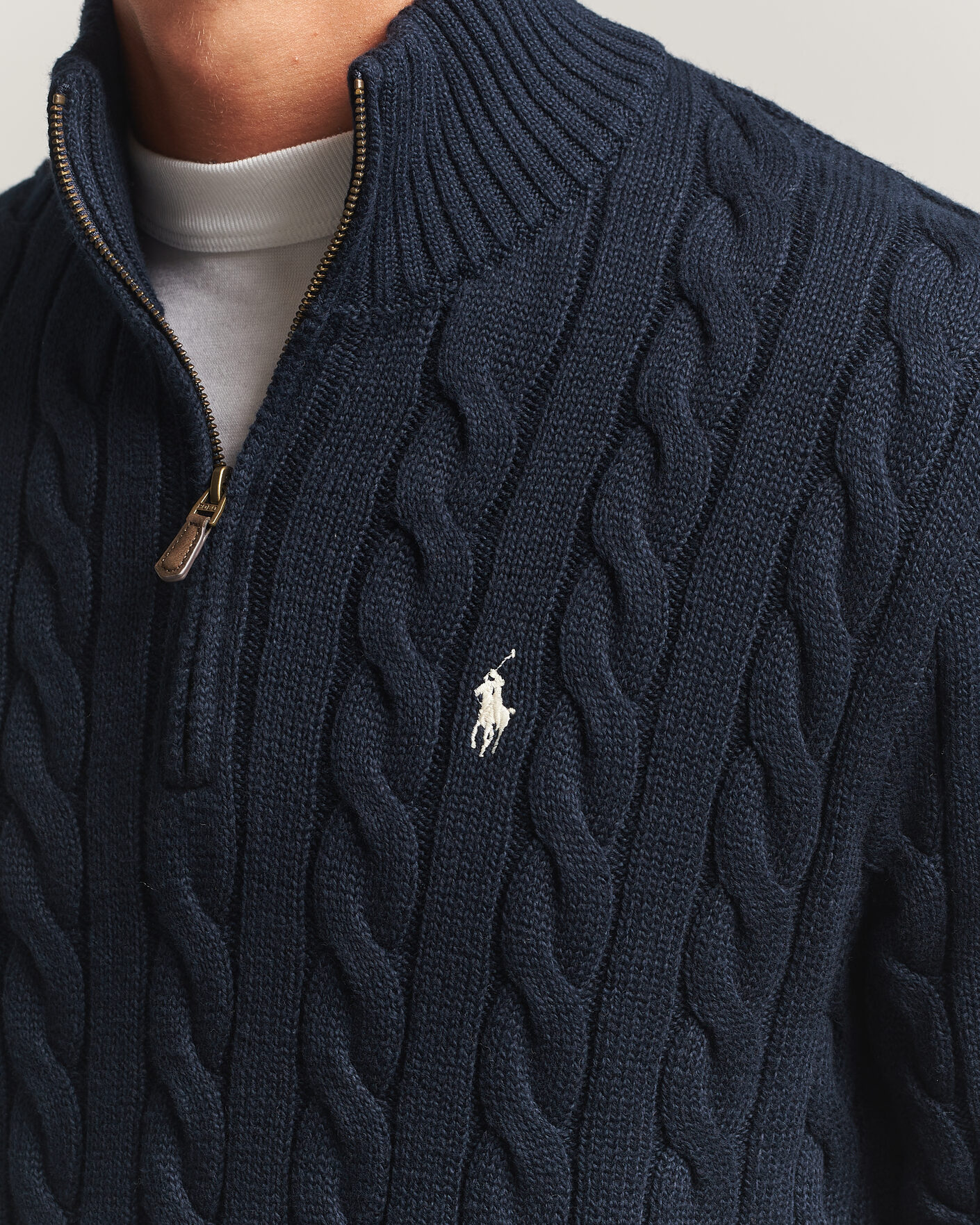 Homme | Pulls Et Tricots | Polo Ralph Lauren | Cotton Cable Half Zip Hunter Navy