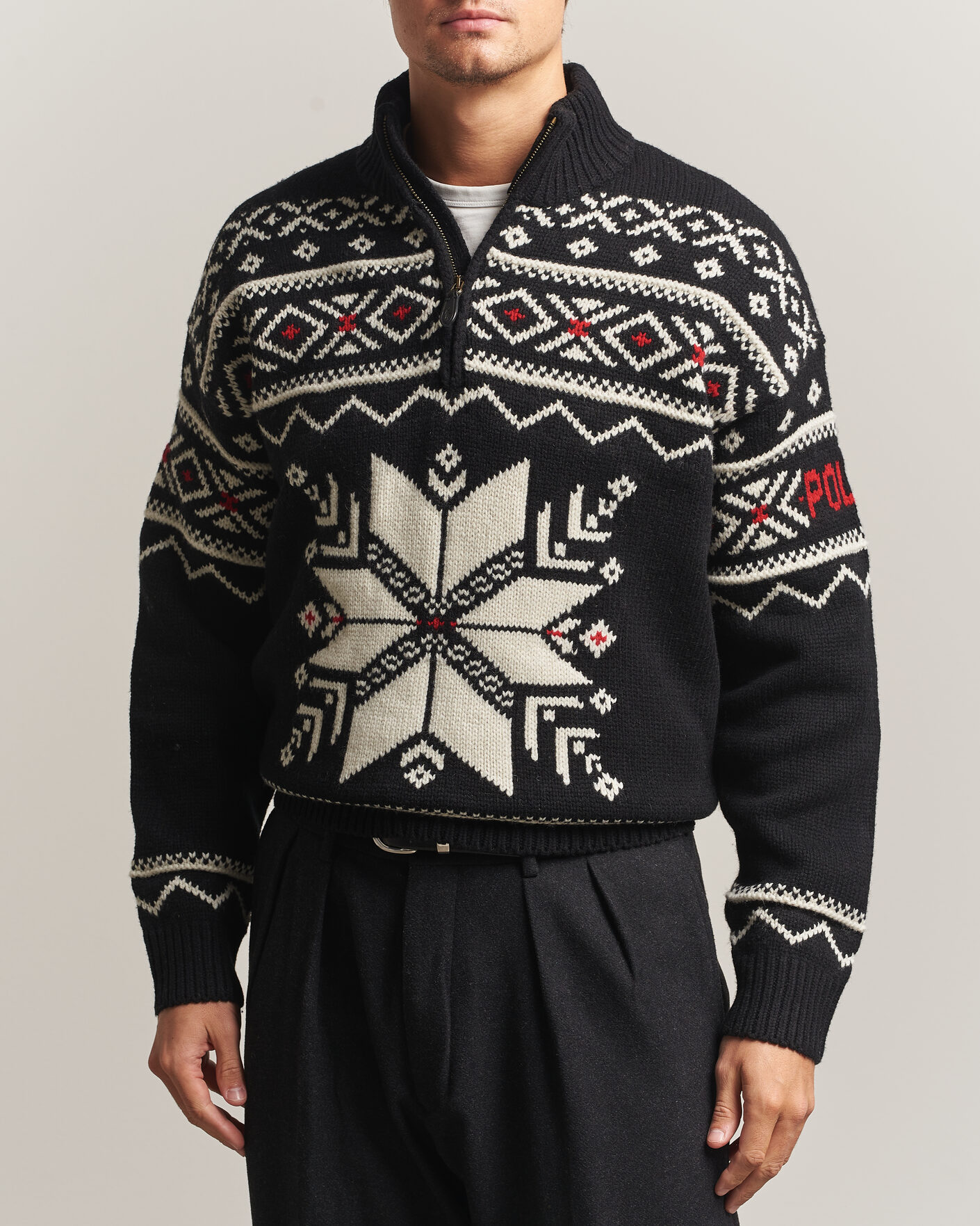 Heren | Truien | Polo Ralph Lauren | Wool Cotton Blend Sweater Black Combo