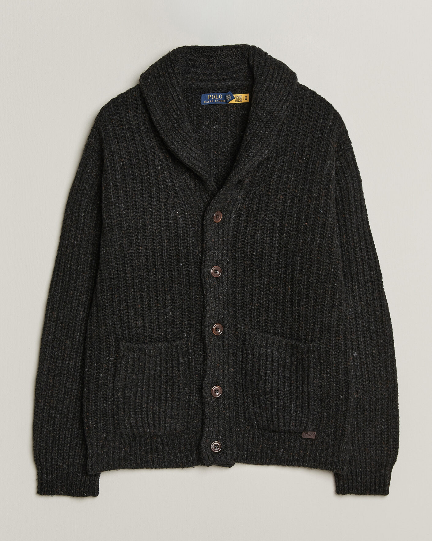 Homme | Pulls Et Tricots | Polo Ralph Lauren | Wool Blend Shawl Collar Cardigan Black Marl