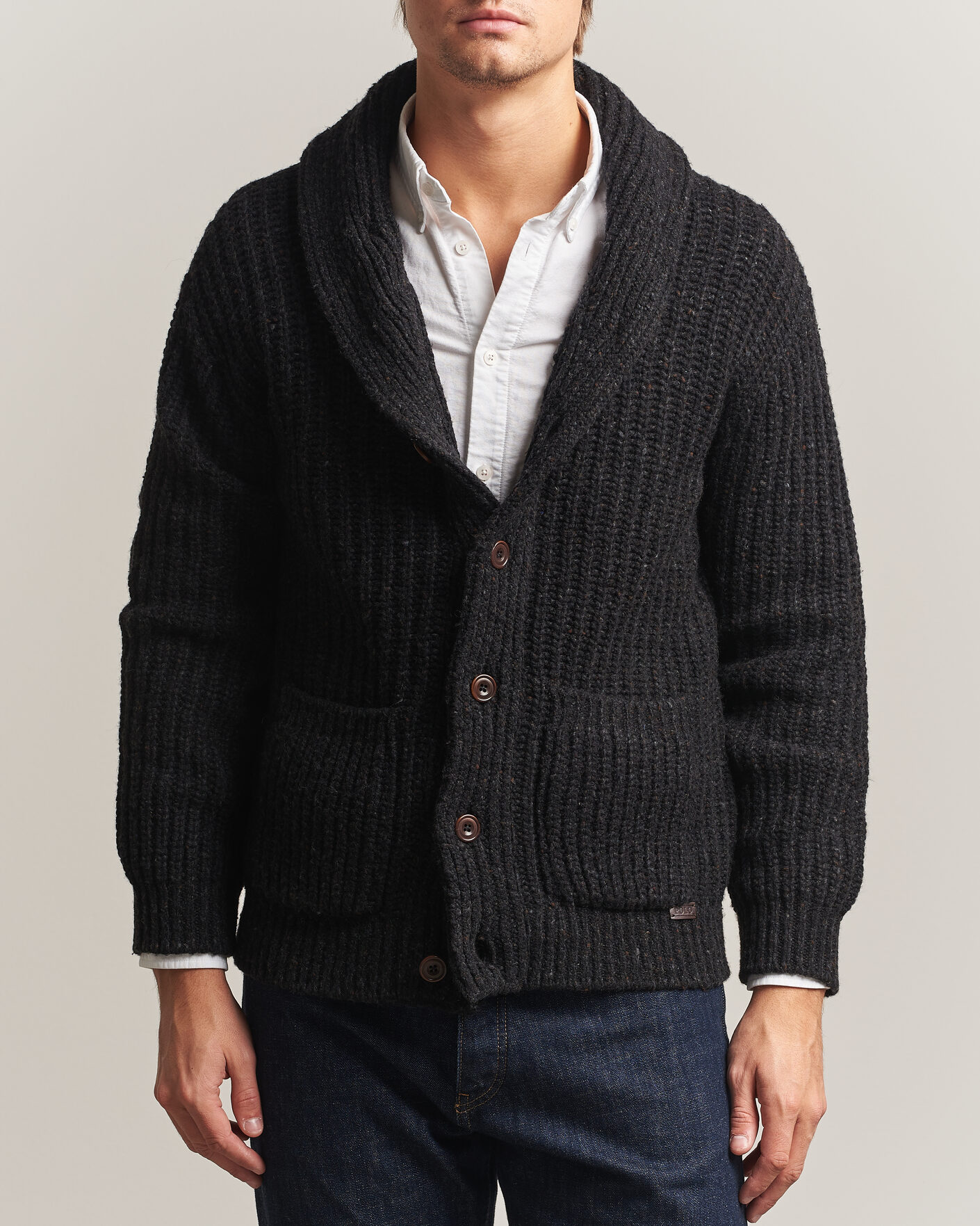 Homme | Pulls Et Tricots | Polo Ralph Lauren | Wool Blend Shawl Collar Cardigan Black Marl