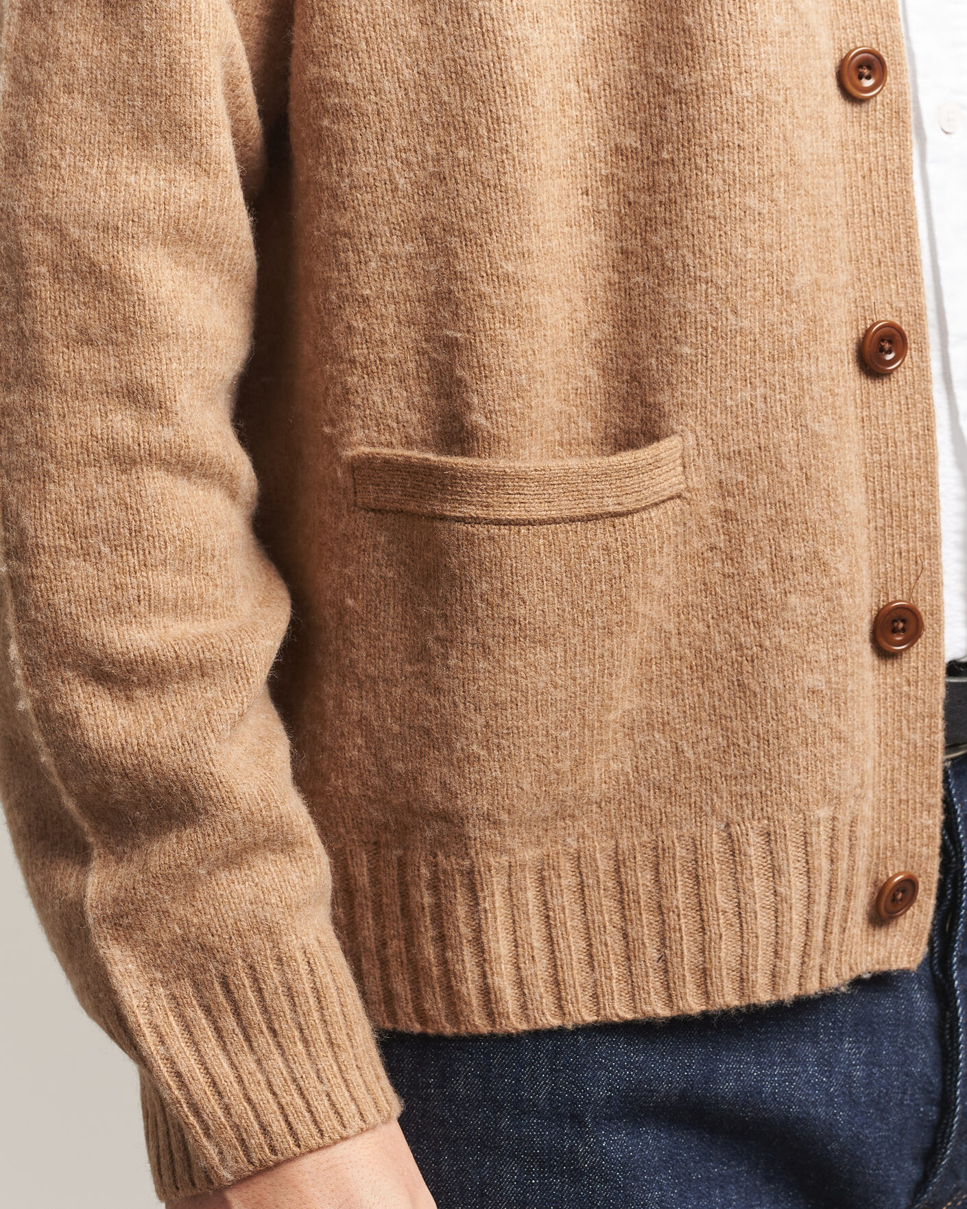 Homme | Pulls Et Tricots | Polo Ralph Lauren | Wool/Cashmere Patch Cardigan Crouton Tan Heather