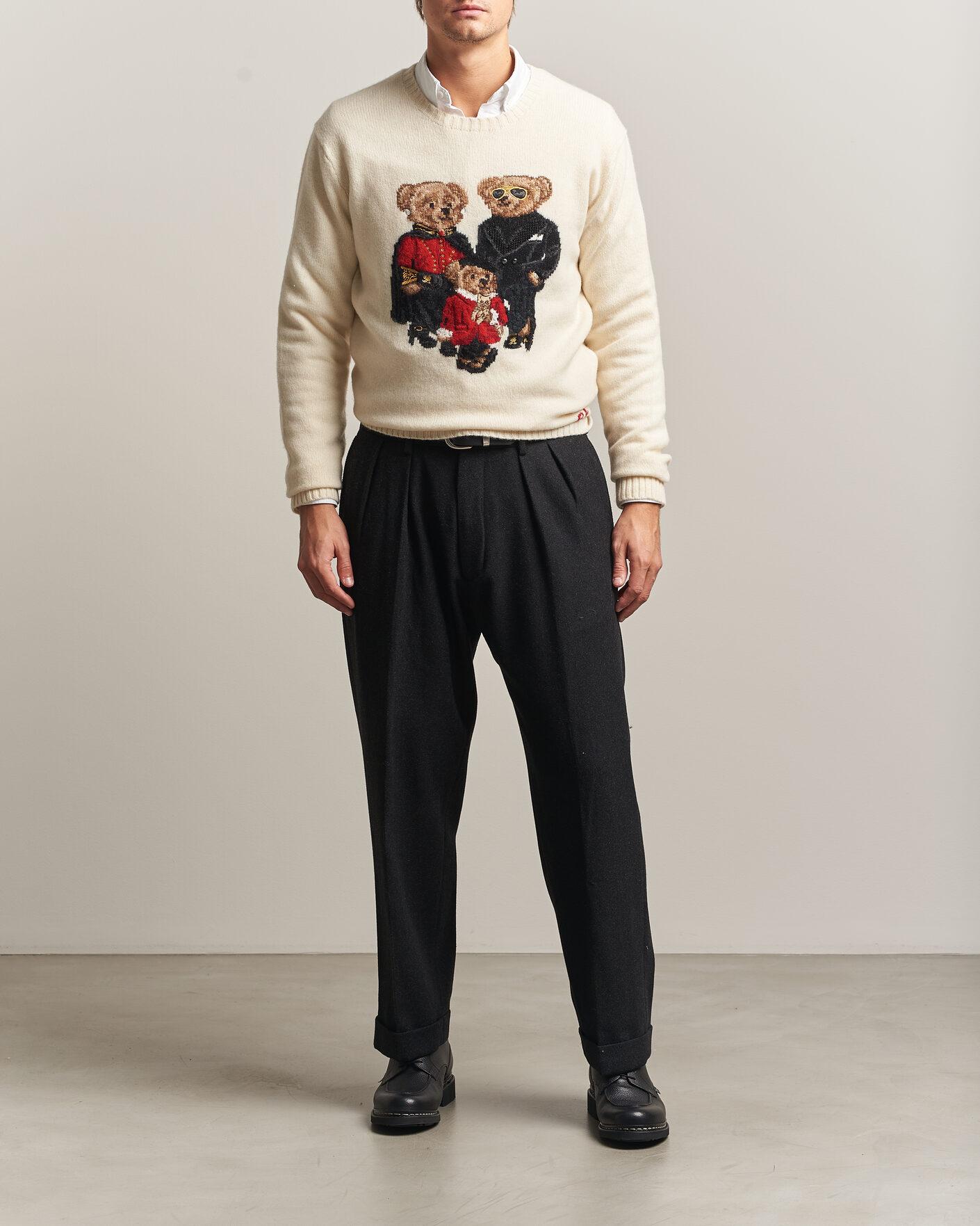 Homme | Pulls Et Tricots | Polo Ralph Lauren | Wool Blend Bear Sweater Authentic Cream