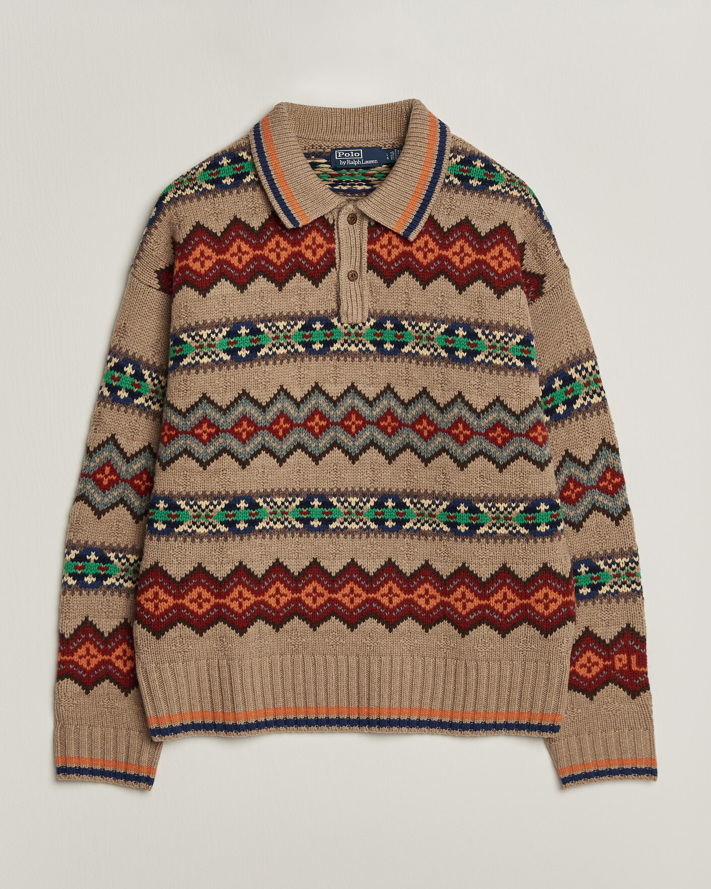 Heren | Truien | Polo Ralph Lauren | Litchfield Wool Blend Sweater Tan Multi