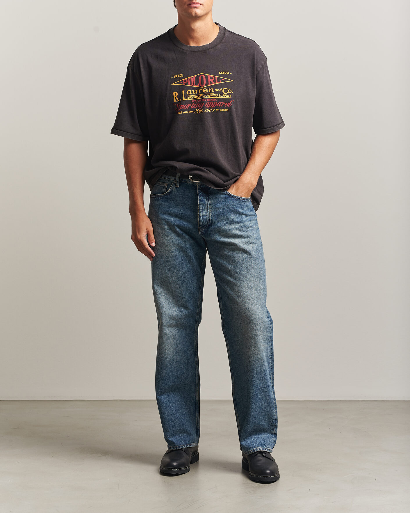 Homme | T-shirts | Polo Ralph Lauren | Relaxed Fit Print T-Shirt Polo Black