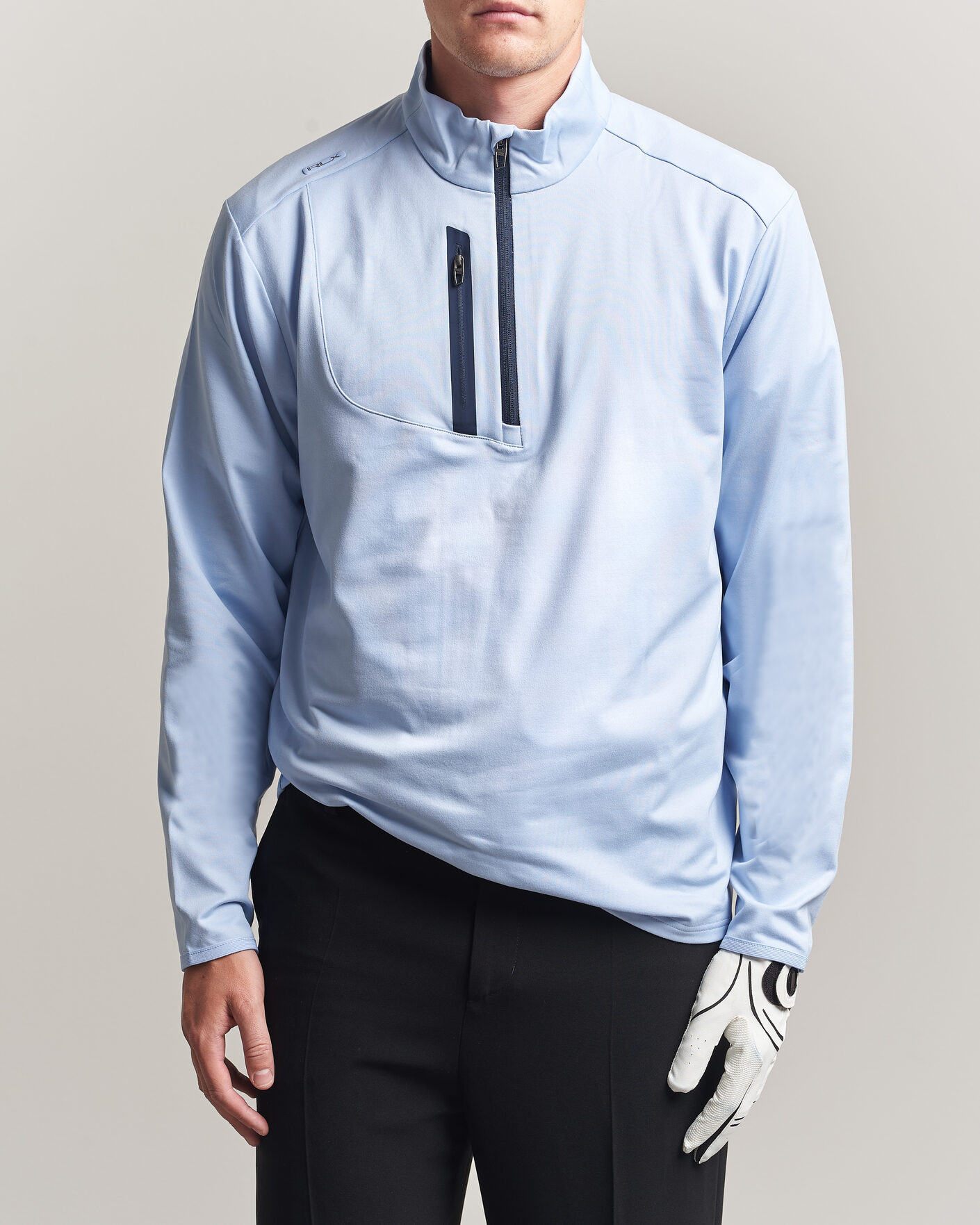 Heren | Golfkleding | Polo Ralph Lauren | Luxury Jersey Half Zip Pebble Blue