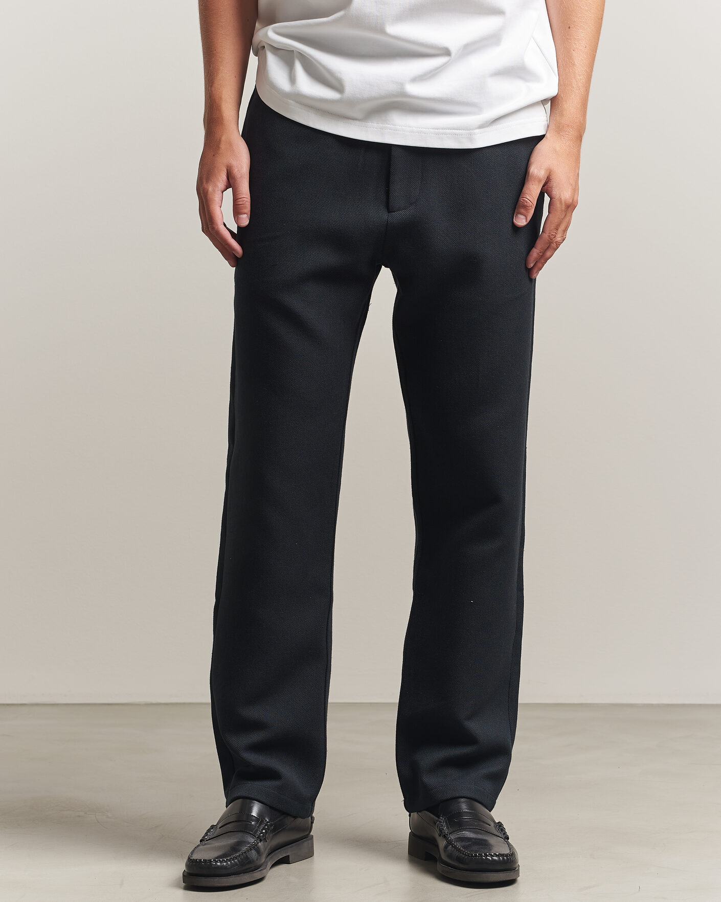 Homme | Pantalons | Samsøe Samsøe | Jabari Brushed Cotton Drawstring Trousers Dark Grey Melange