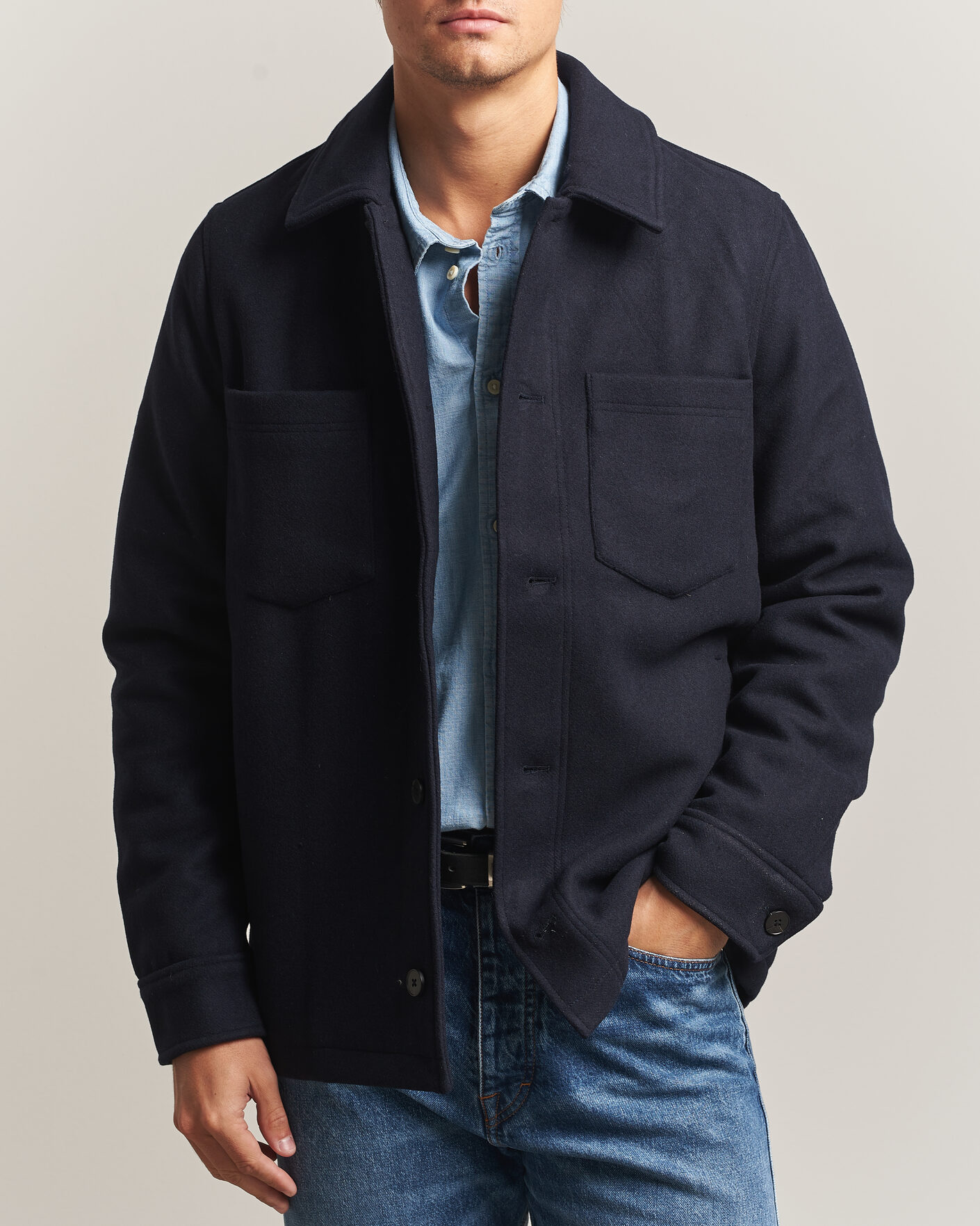 Homme | Manteaux Et Vestes | Samsøe Samsøe | Pally Padded Shirt Jacket Salute Navy