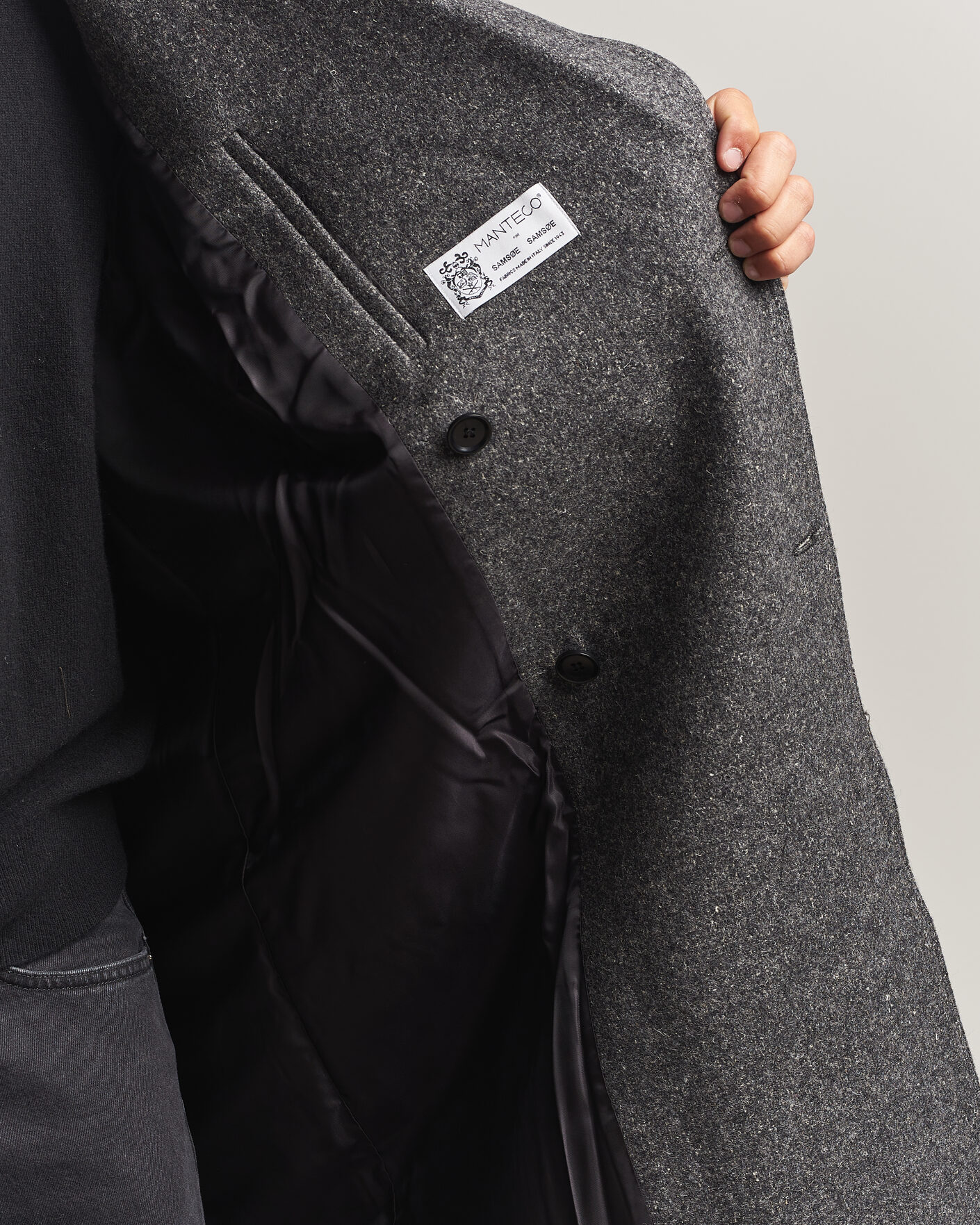 Homme | Manteaux Et Vestes | Samsøe Samsøe | Vince Wool Double Breasted Coat Dark Grey Melange