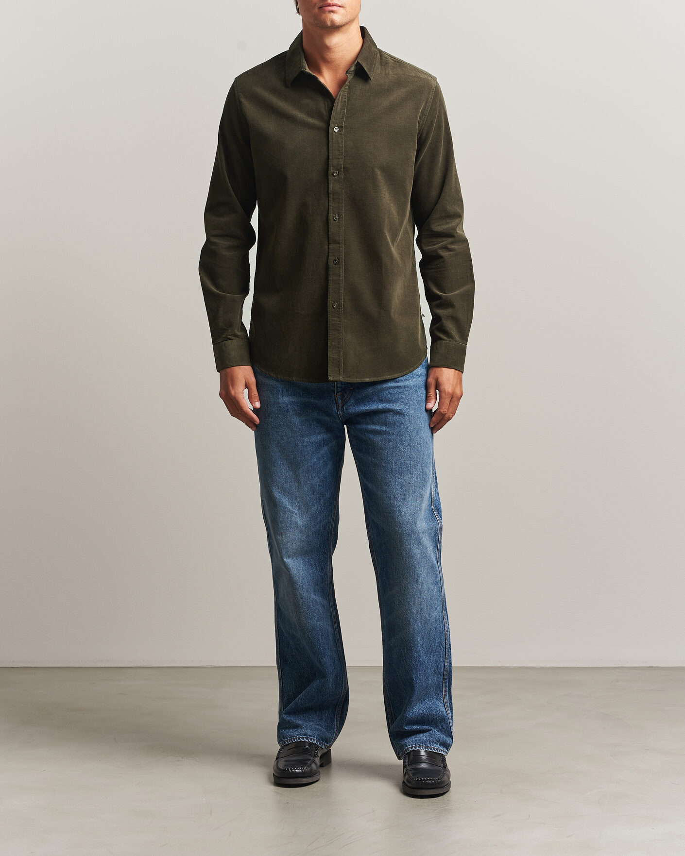 Homme | Chemises | Samsøe Samsøe | Liam Baby Cord Shirt Forest Night