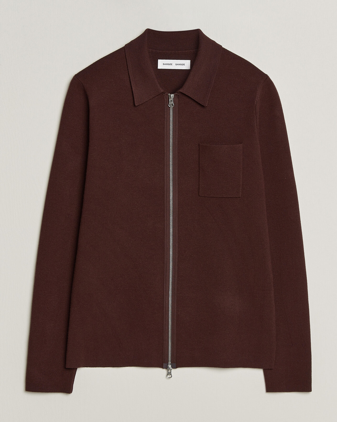 Homme | Pulls Et Tricots | Samsøe Samsøe | Guna Full Zip Bitter Chocolate