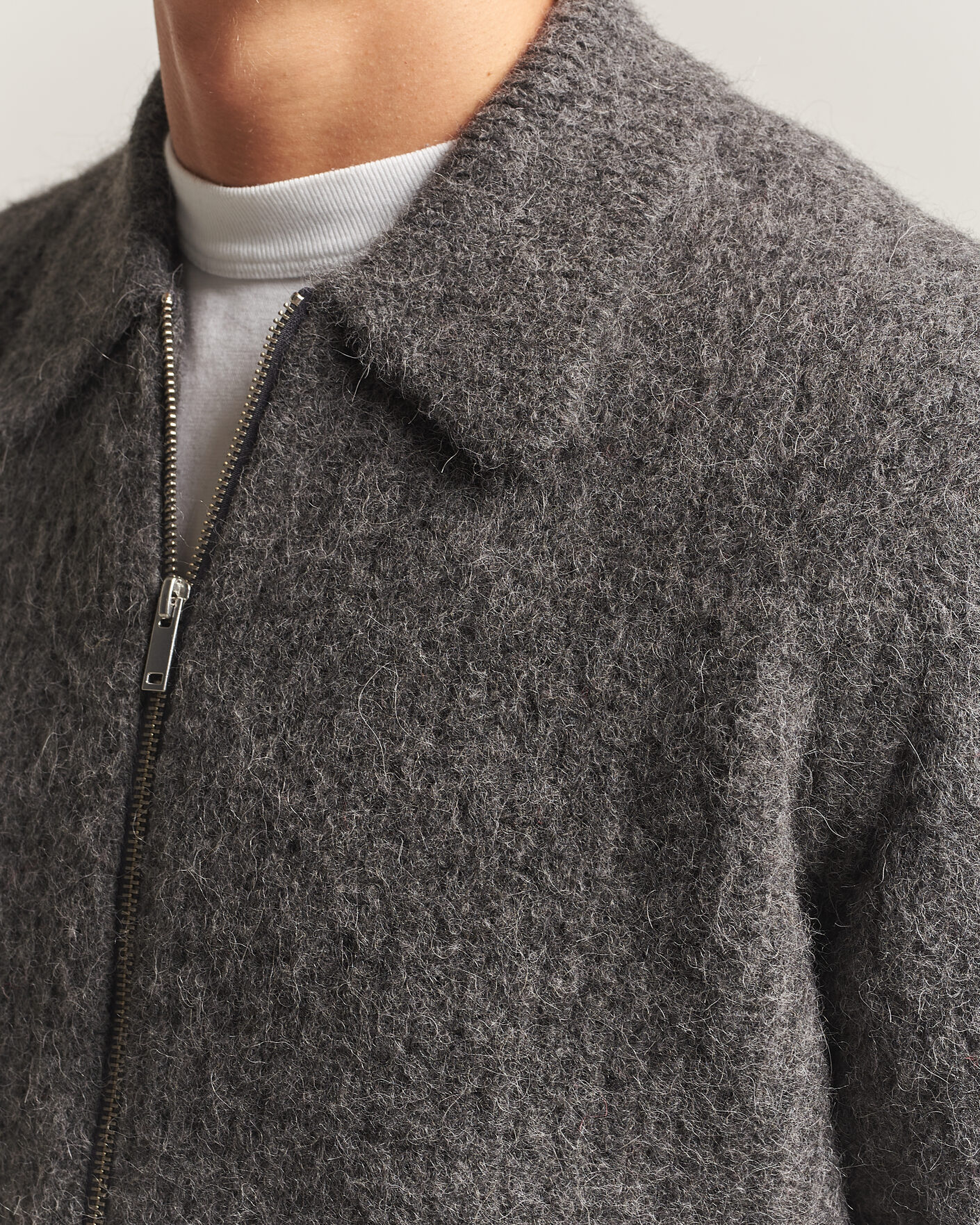 Homme | Pulls Et Tricots | Samsøe Samsøe | Job Alpaca Knitted Full Zip Dark Grey Melange