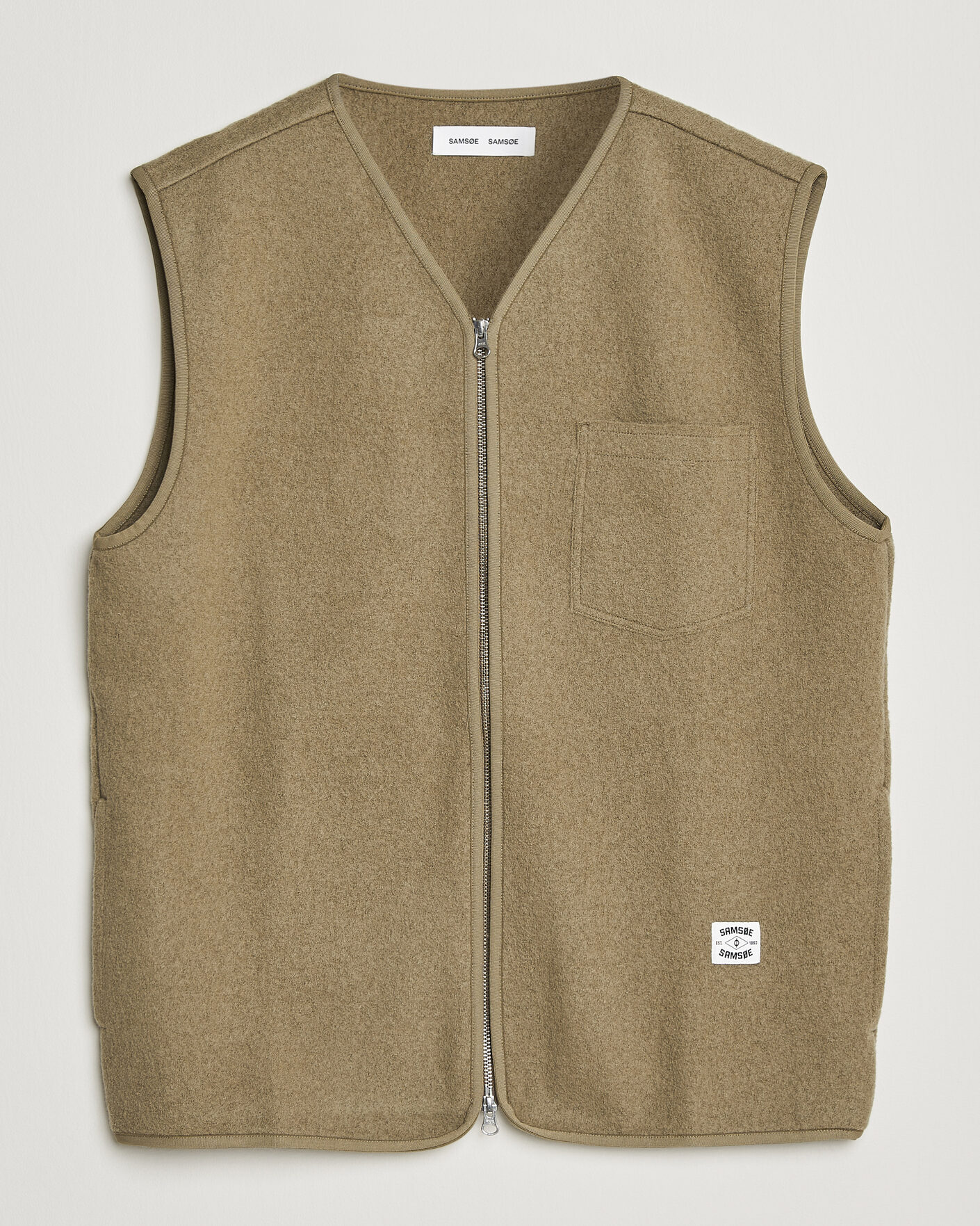 Heren | Truien | Samsøe Samsøe | Hannes Boiled Wool Vest Lead Gray
