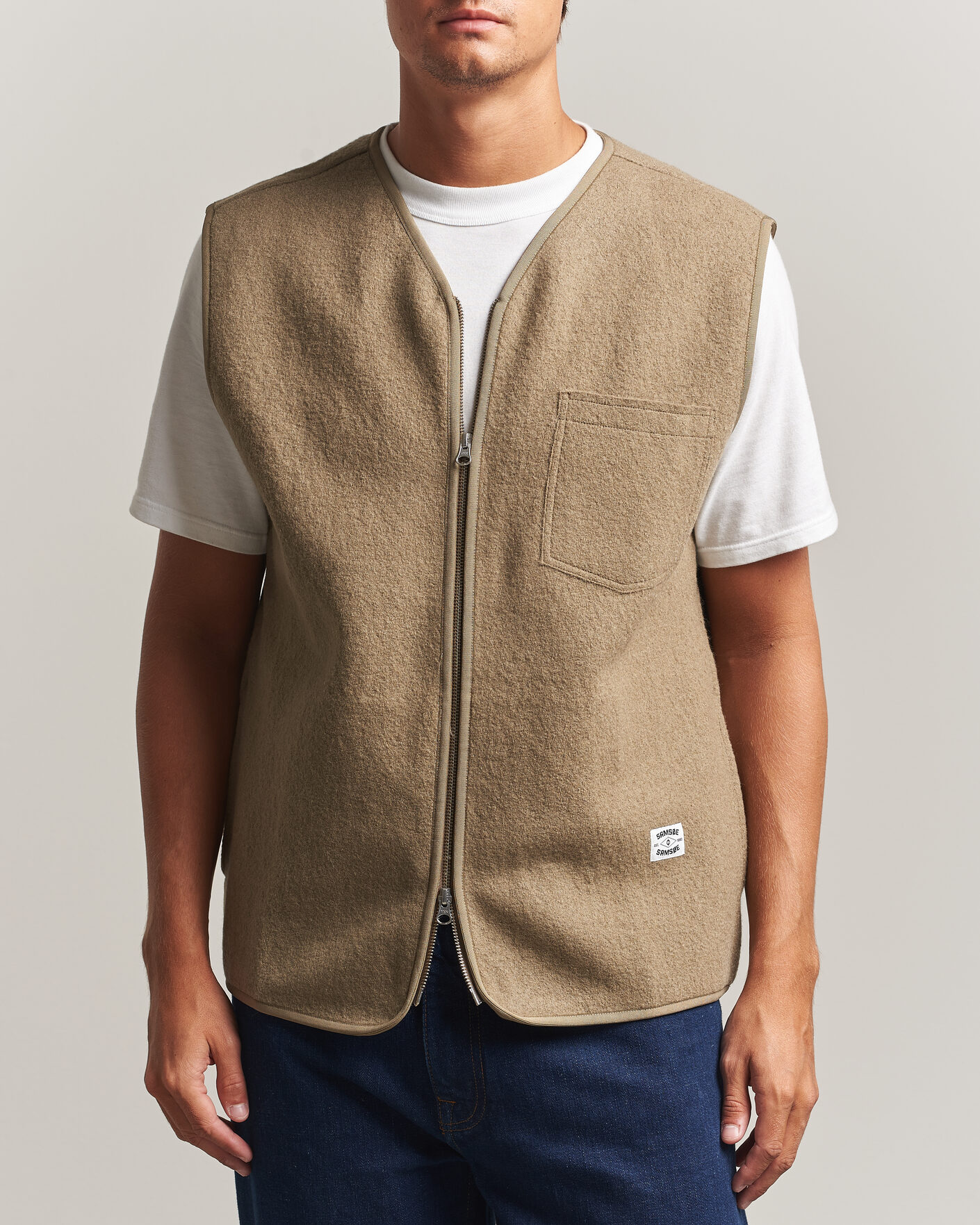 Heren | Truien | Samsøe Samsøe | Hannes Boiled Wool Vest Lead Gray