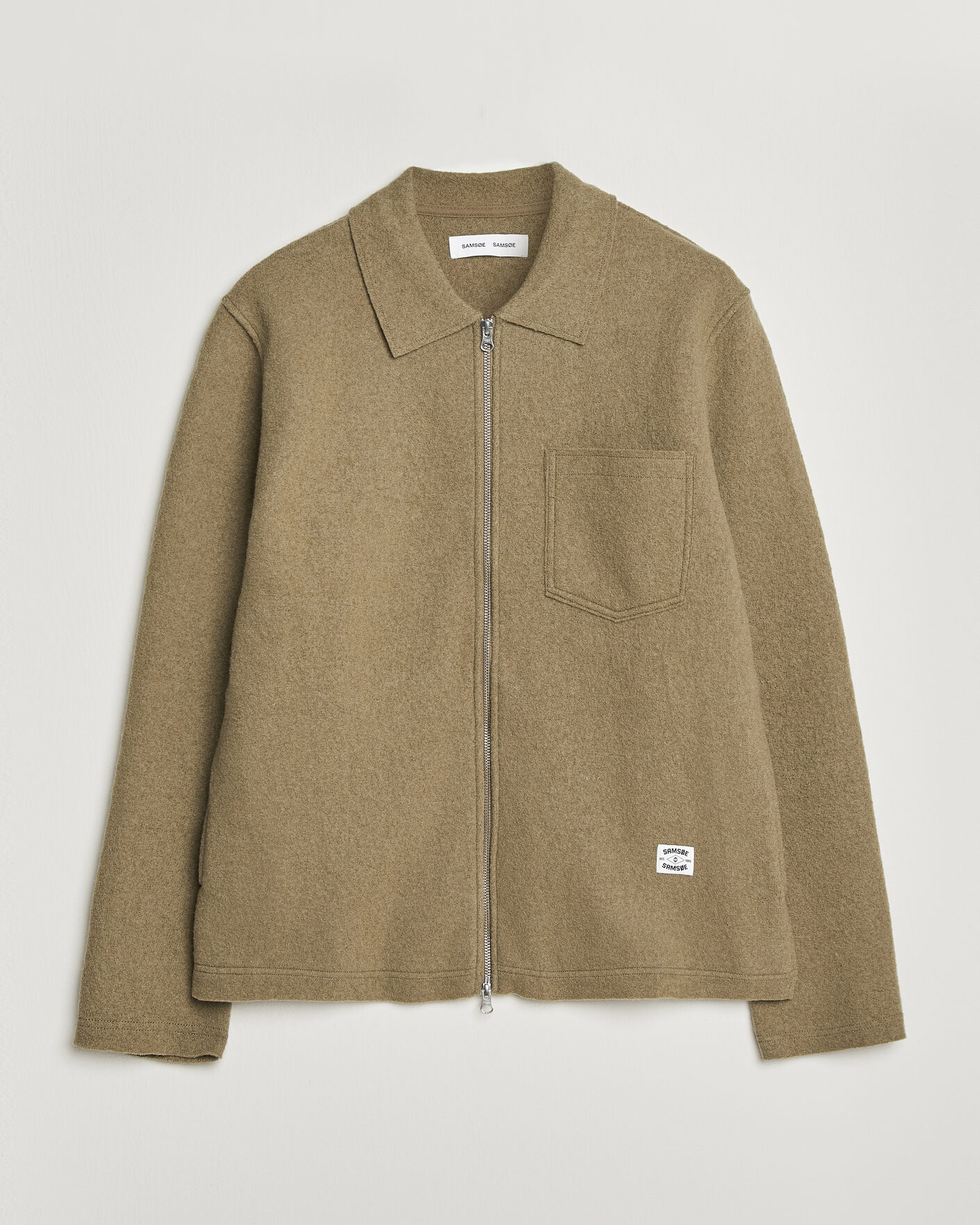 Homme | Pulls Et Tricots | Samsøe Samsøe | Hannes Boiled Wool Full Zip Lead Gray