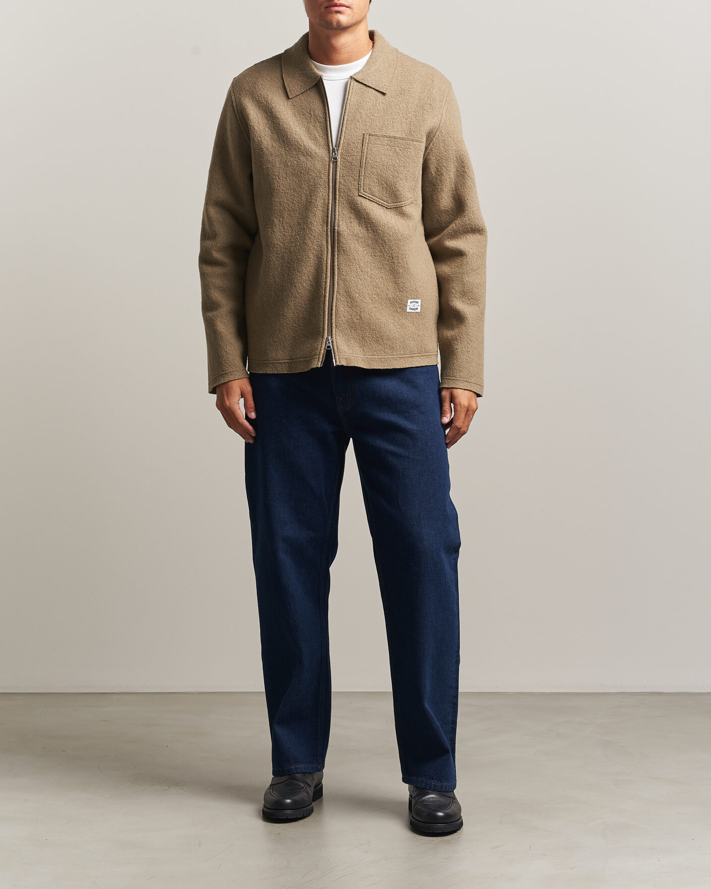 Homme | Pulls Et Tricots | Samsøe Samsøe | Hannes Boiled Wool Full Zip Lead Gray
