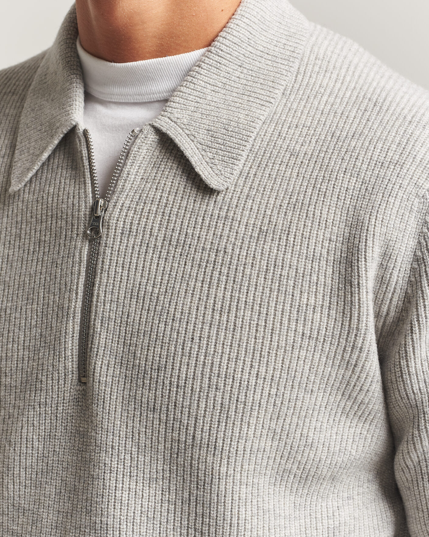 Homme | Pulls Et Tricots | Samsøe Samsøe | Isak Knitted Half Zip Polo Grey Melange