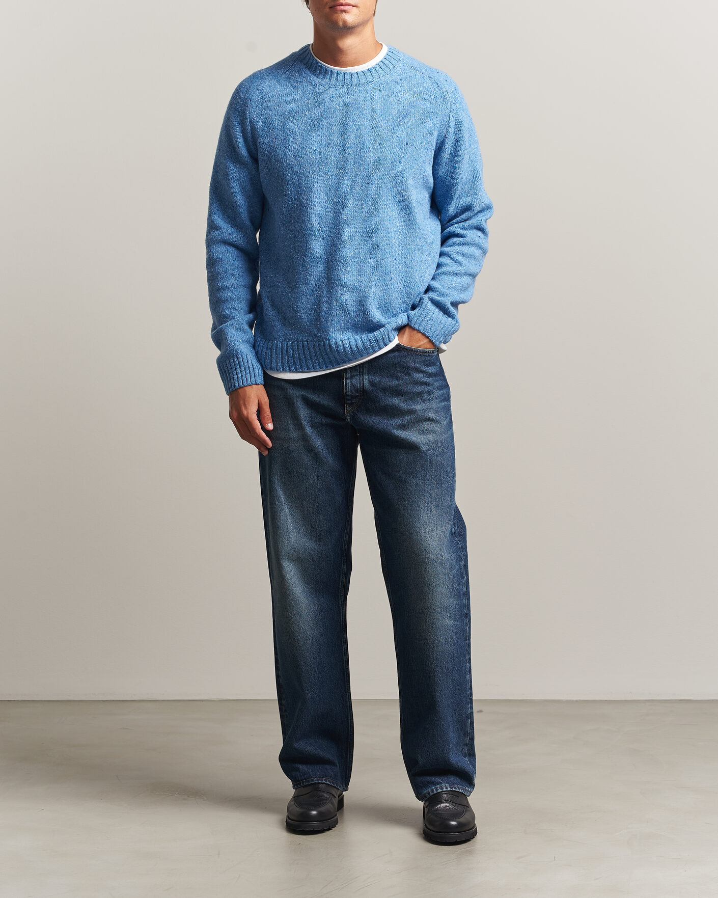 Homme | Pulls Et Tricots | Samsøe Samsøe | Nate Donegal Wool Knitted Striped Sweater Cyaneus
