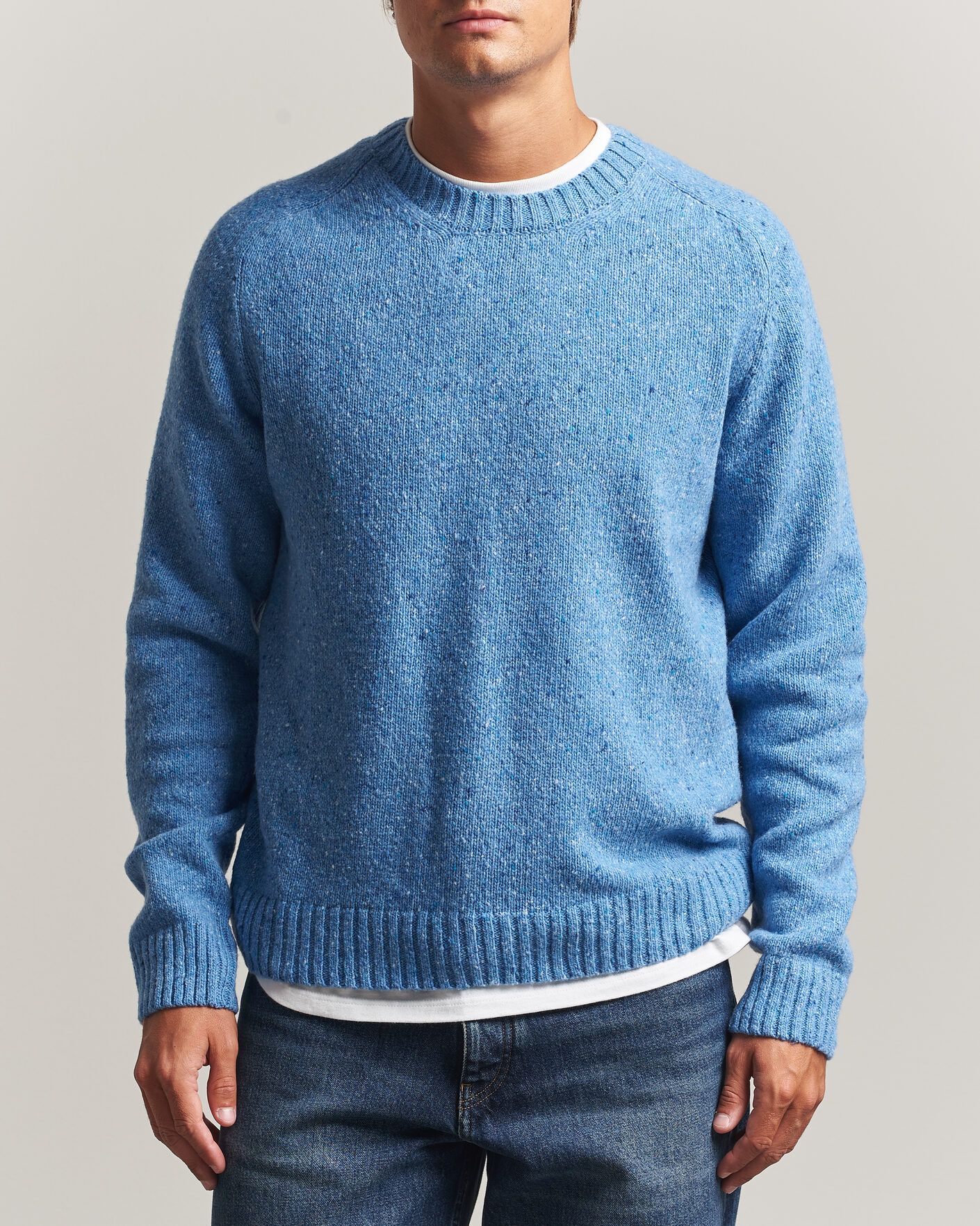 Homme | Pulls Et Tricots | Samsøe Samsøe | Nate Donegal Wool Knitted Striped Sweater Cyaneus