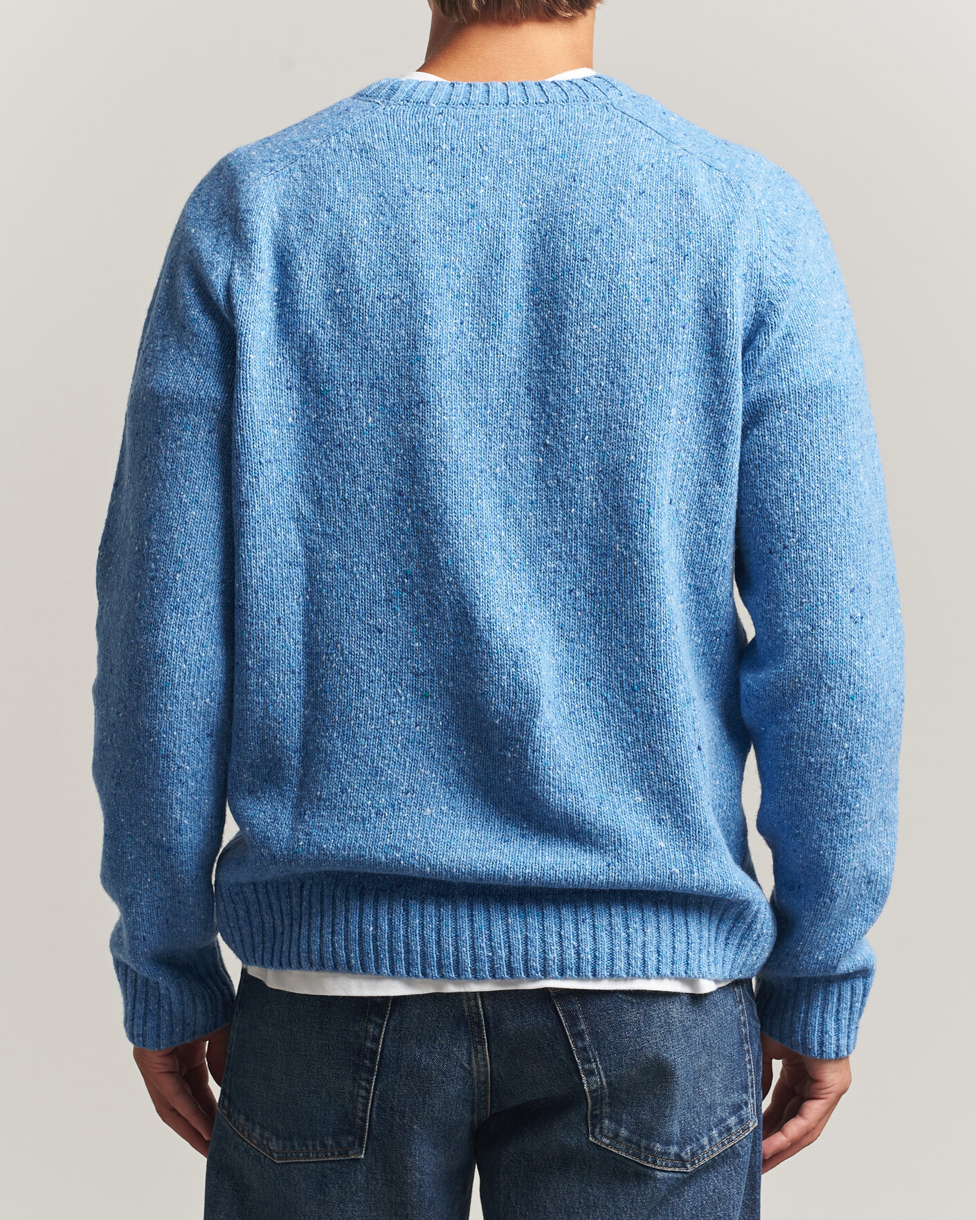 Homme | Pulls Et Tricots | Samsøe Samsøe | Nate Donegal Wool Knitted Striped Sweater Cyaneus
