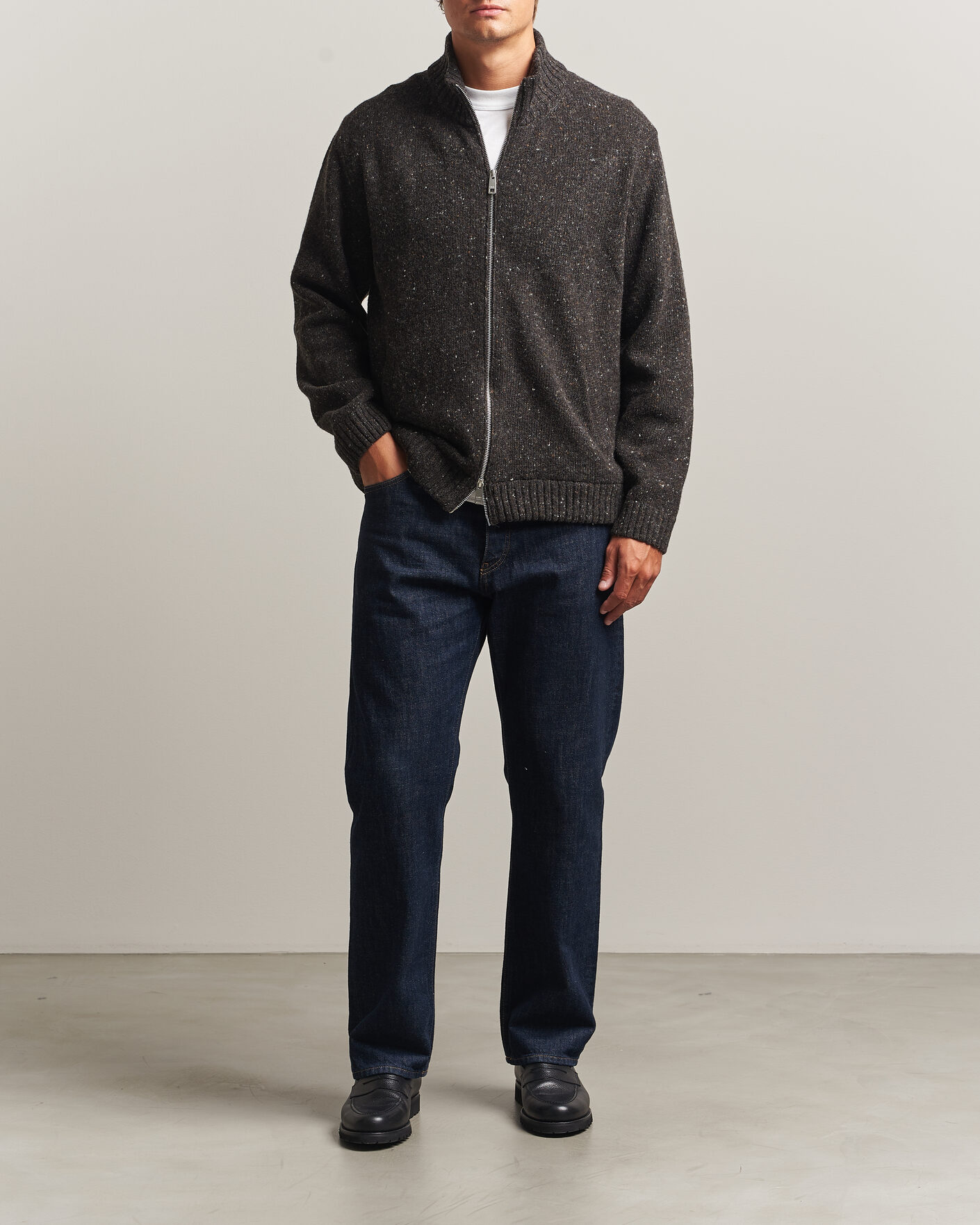 Homme | Pulls Et Tricots | Samsøe Samsøe | Nate Donegal Wool Knitted Full Zip Delicioso