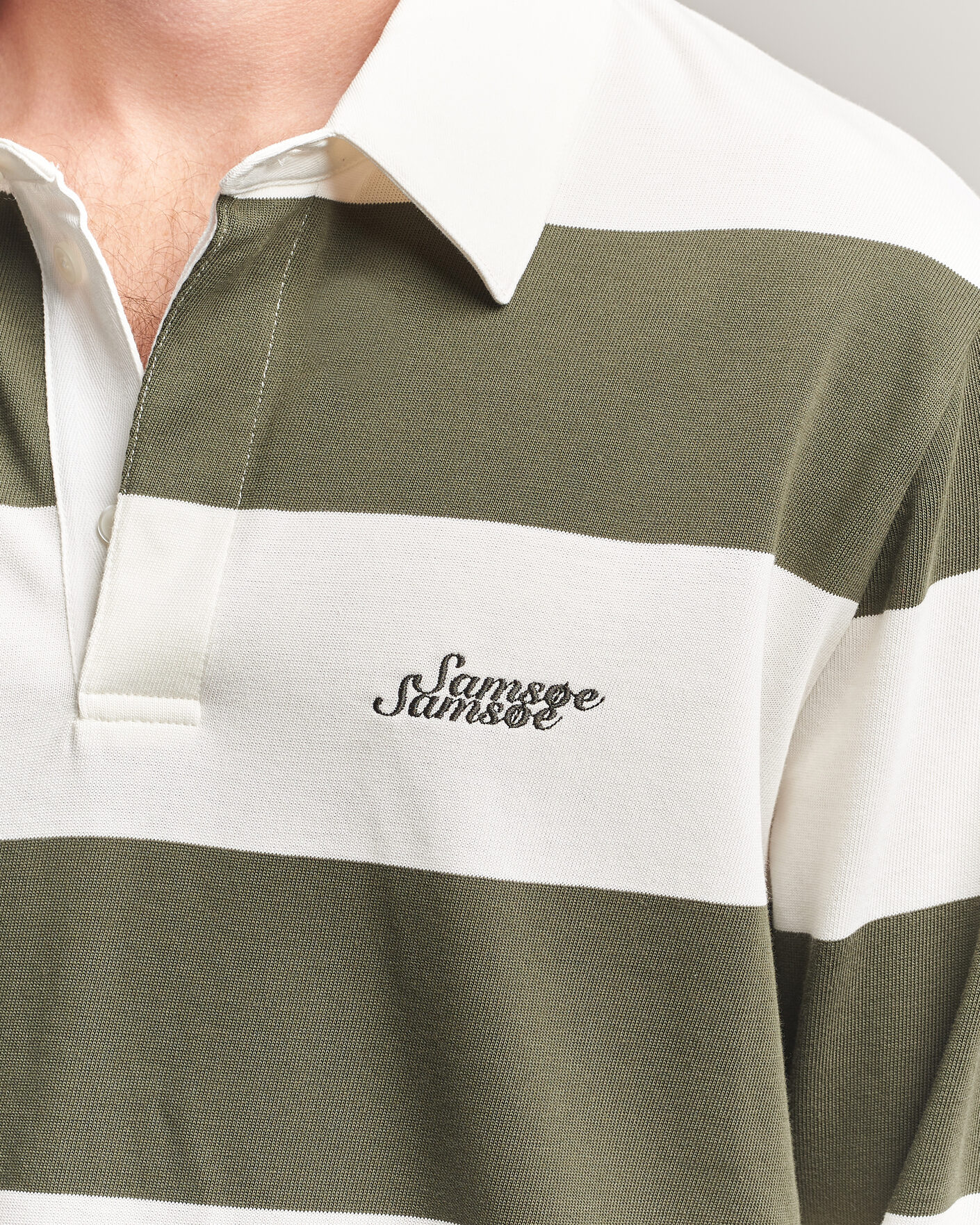 Heren | Truien | Samsøe Samsøe | Kevin Barstriped Rugger Forest Night/White