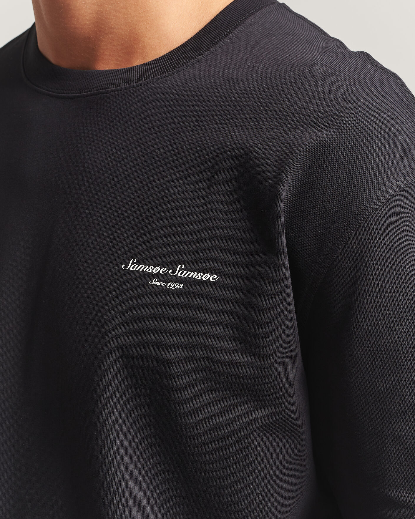 Heren | T-shirts | Samsøe Samsøe | Uni Printed Crew Neck T-Shirt Black Building