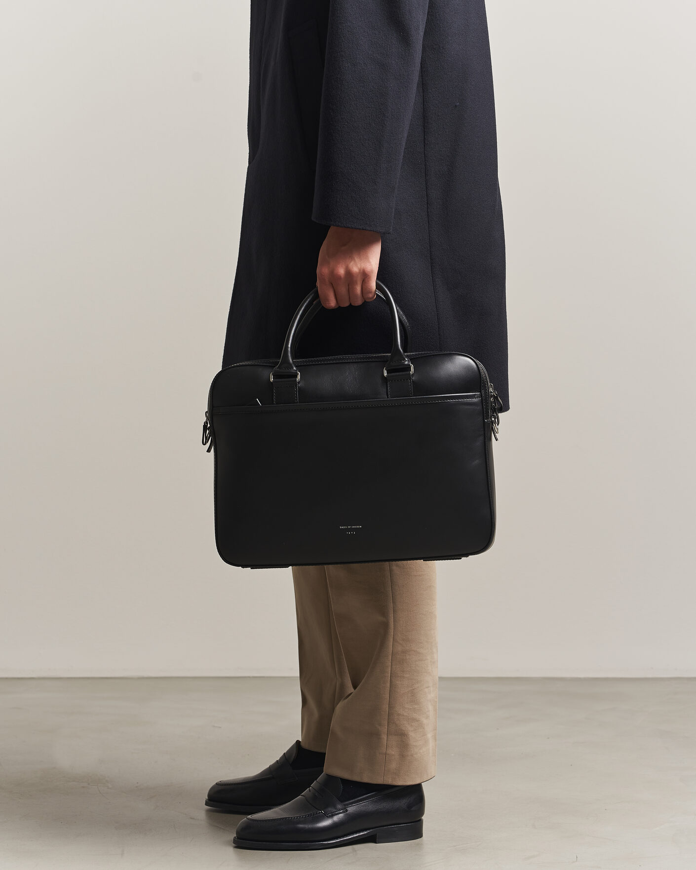 Heren | Tassen | Tiger of Sweden | Burin Smooth Leather Briefcase Black