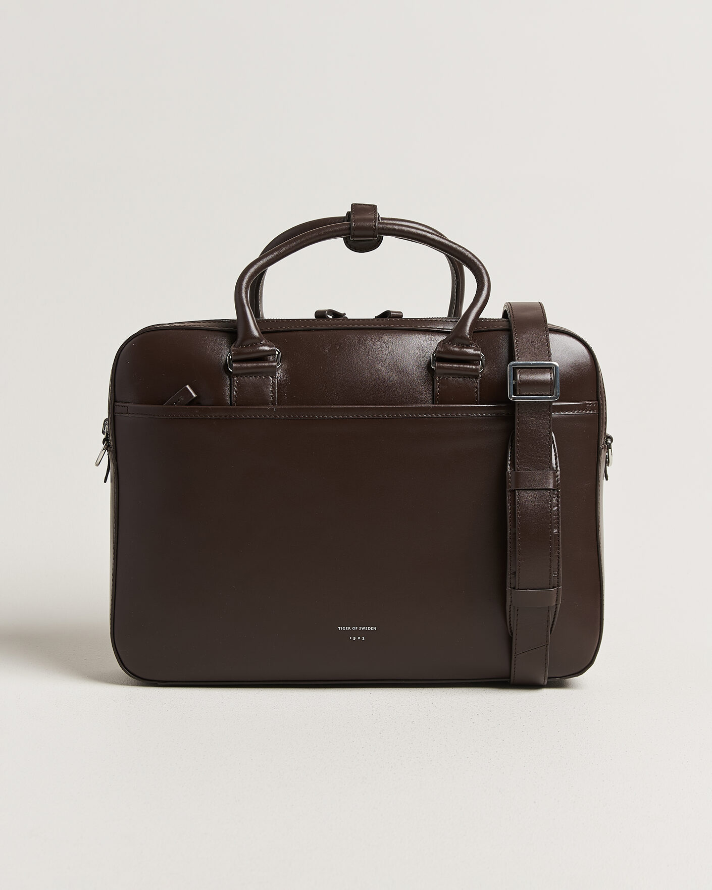 Heren | Tassen | Tiger of Sweden | Burin Smooth Leather Briefcase Dark Brown