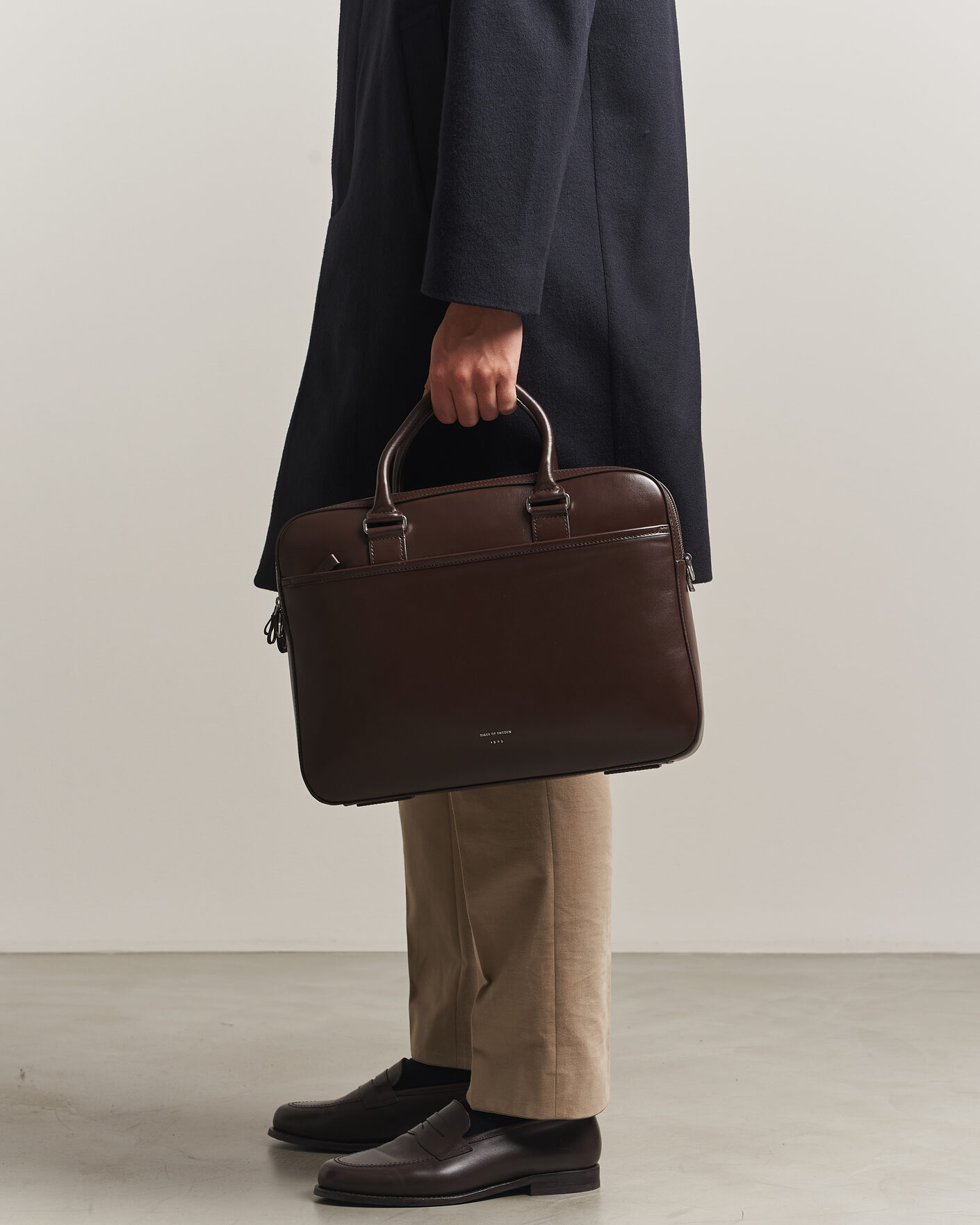 Heren | Tassen | Tiger of Sweden | Burin Smooth Leather Briefcase Dark Brown