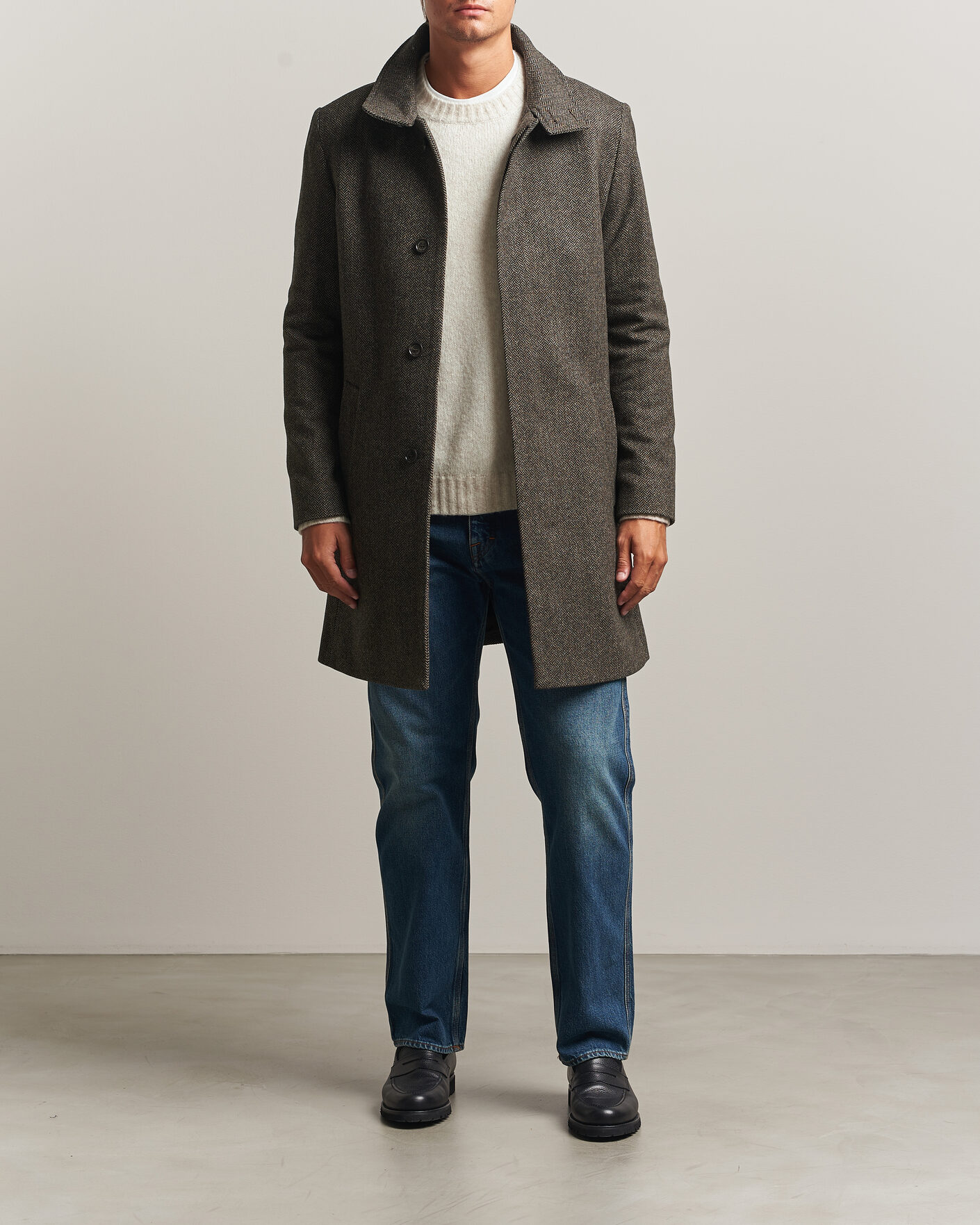 Homme | Manteaux Et Vestes | Tiger of Sweden | Aleric Wool Herringbone Coat Brown