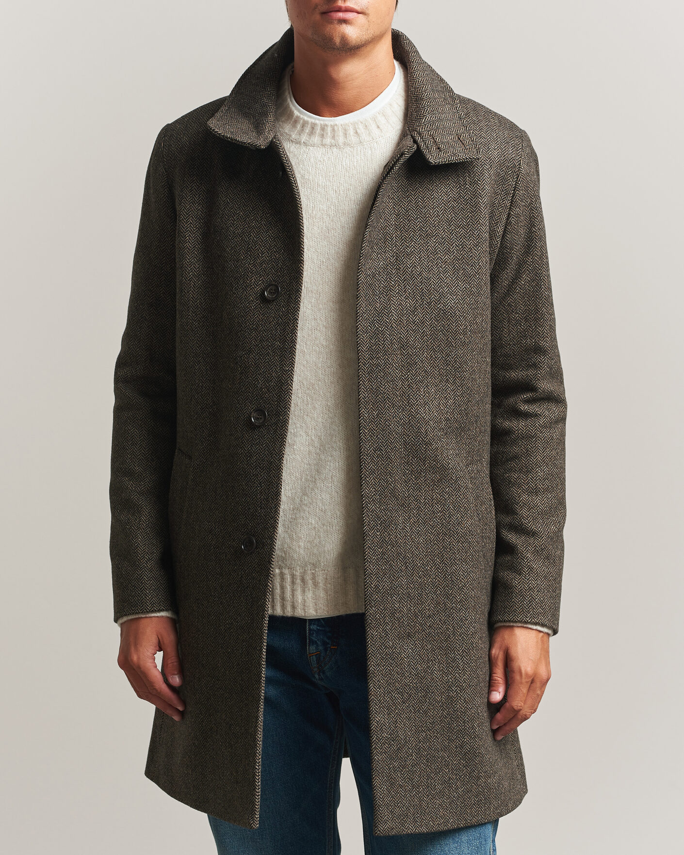 Homme | Manteaux Et Vestes | Tiger of Sweden | Aleric Wool Herringbone Coat Brown