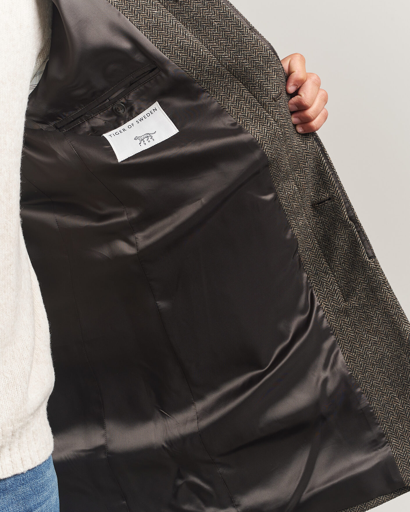 Homme | Manteaux Et Vestes | Tiger of Sweden | Aleric Wool Herringbone Coat Brown