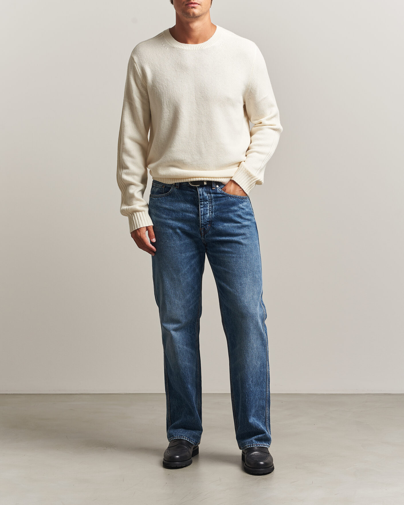 Heren | Truien | Tiger of Sweden | Wilfred Wool/Cashmere Sweater Porcelain Cream