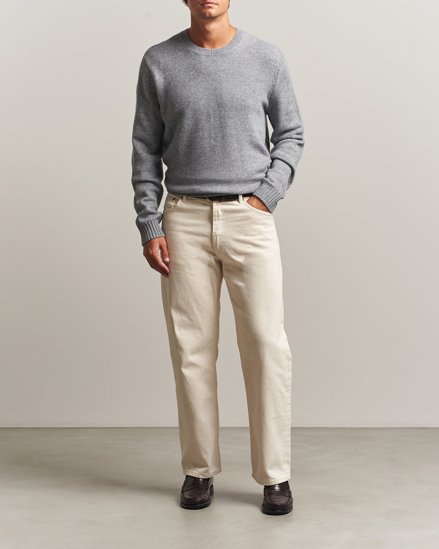 Homme | Pulls Et Tricots | Tiger of Sweden | Wilfred Wool/Cashmere Sweater Light Grey Melange