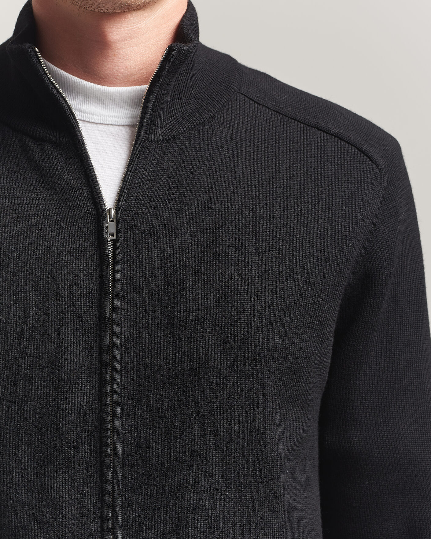 Heren | Truien | Tiger of Sweden | Cassian Wool Full Zip Black