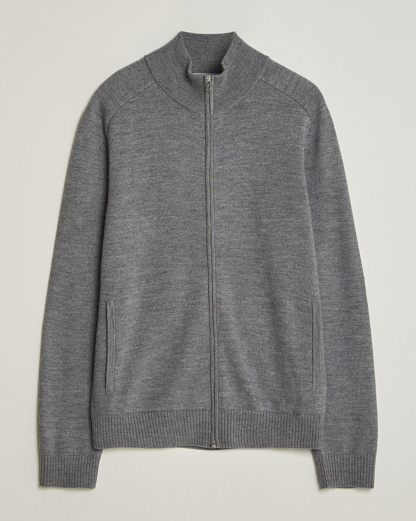 Heren | Truien | Tiger of Sweden | Cassian Wool Full Zip Concrete Melange