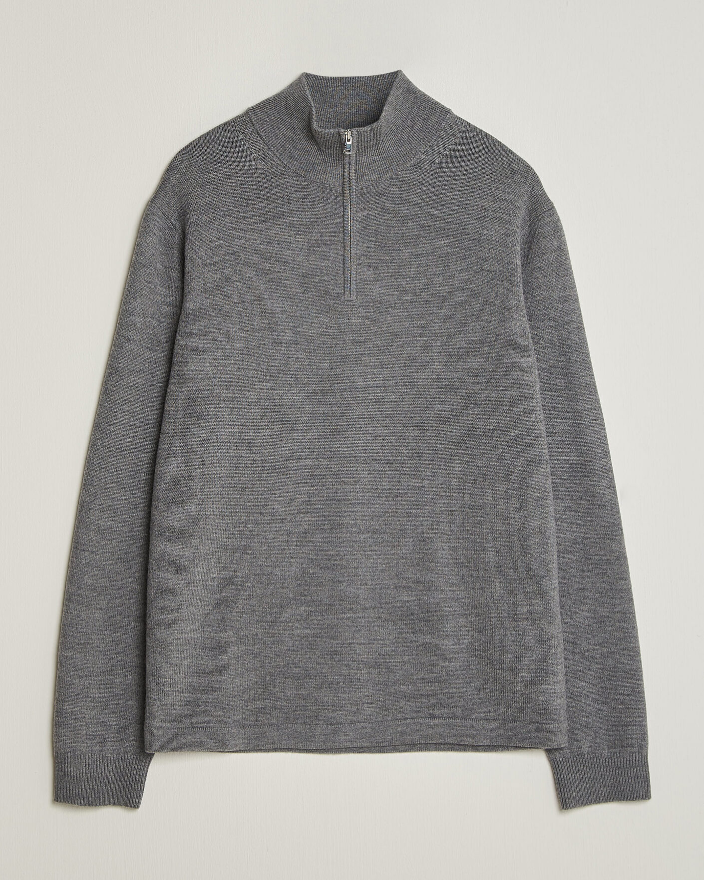 Heren | Truien | Tiger of Sweden | Travis Wool Half Zip Concrete Melange