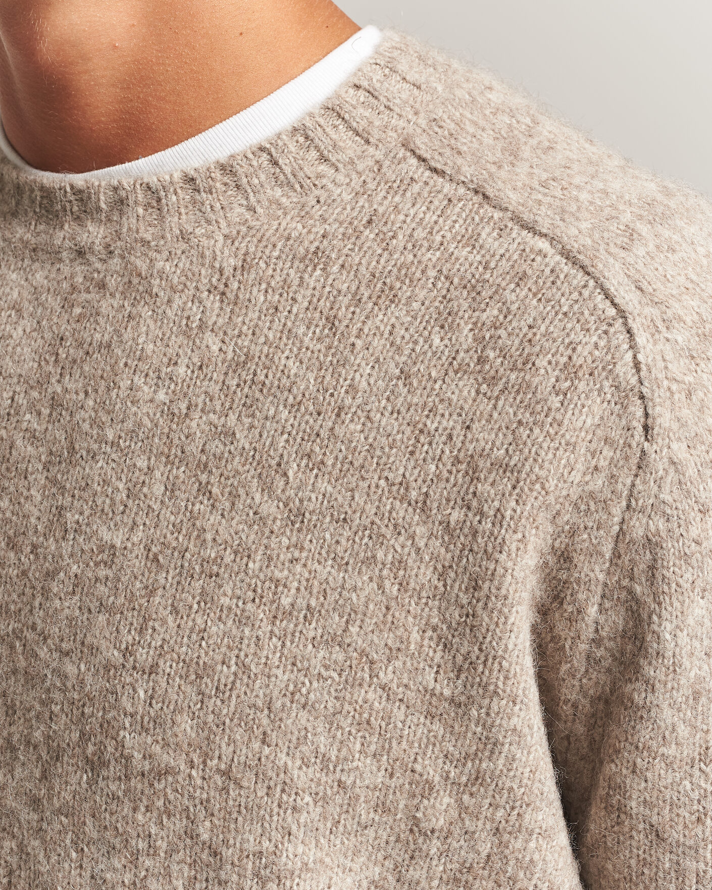 Heren | Truien | Tiger of Sweden | Adryan Yak/Alpaca Knitted Sweater Stone Melange