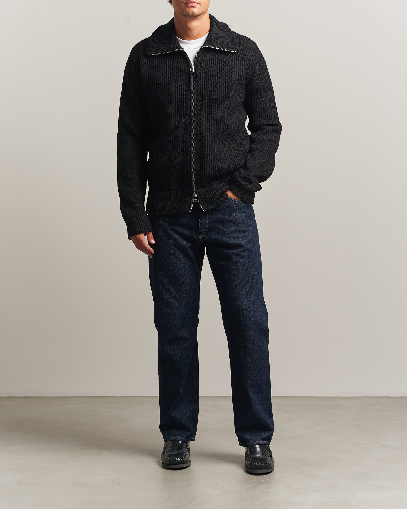 Homme | Pulls Et Tricots | Tiger of Sweden | Niall Wool Heavy Knitted Full Zip Black