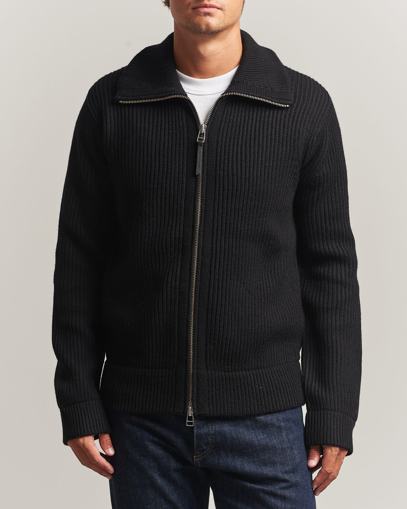 Homme | Pulls Et Tricots | Tiger of Sweden | Niall Wool Heavy Knitted Full Zip Black