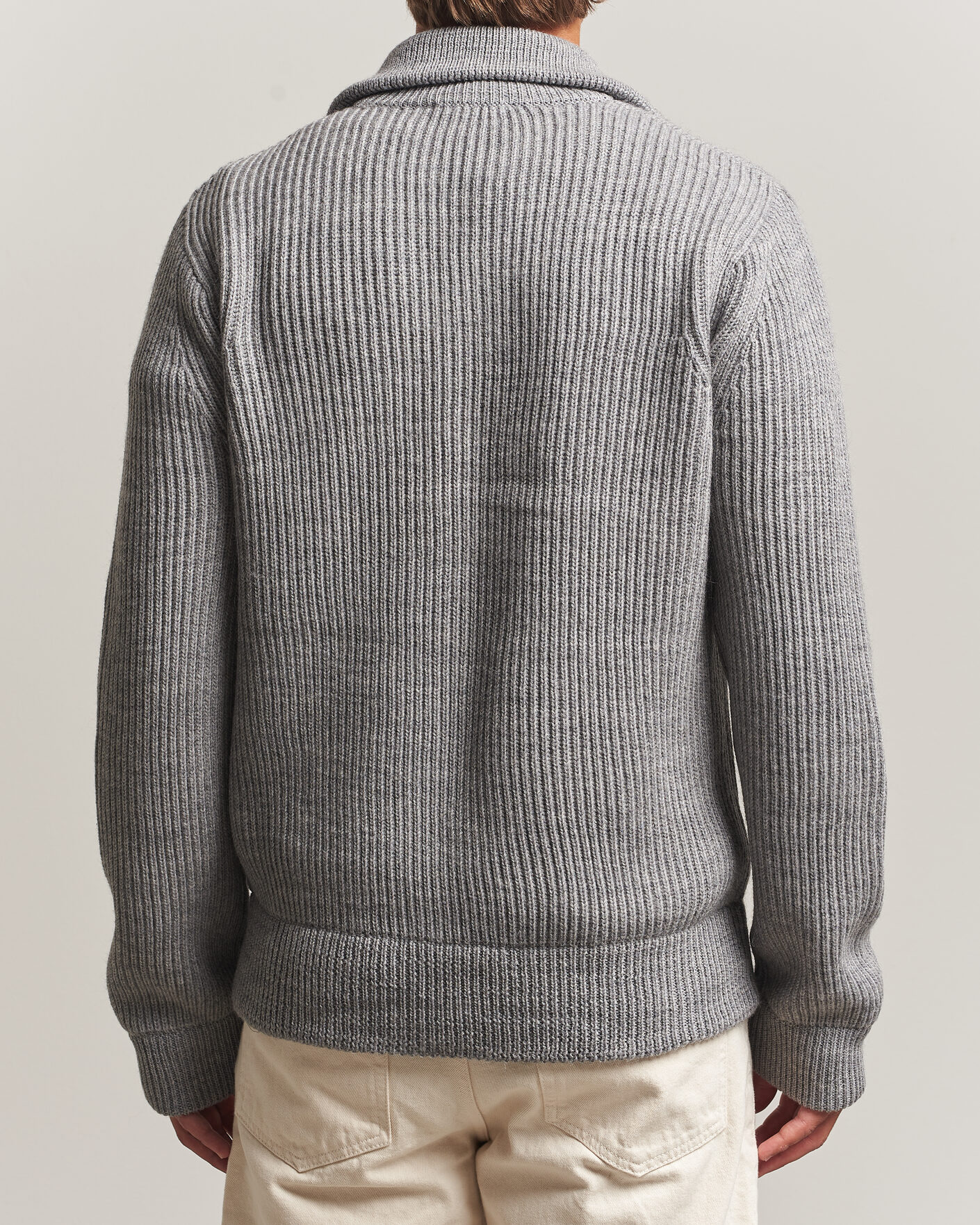 Heren | Truien | Tiger of Sweden | Niall Wool Heavy Knitted Full Zip Grey Melange