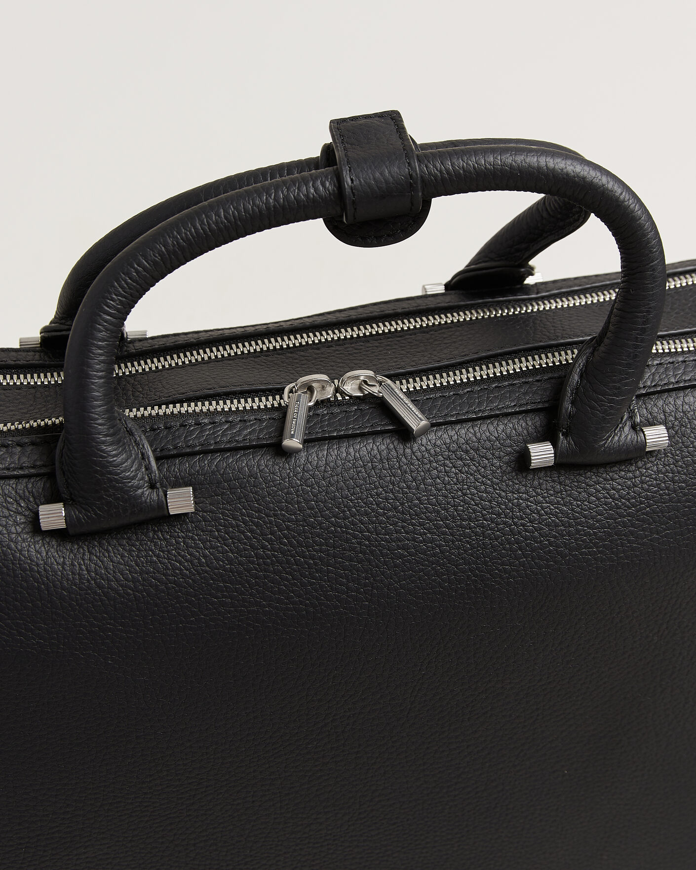 Heren | Tassen | Tiger of Sweden | Valise Grained Leather Double Zip Briefcase Black