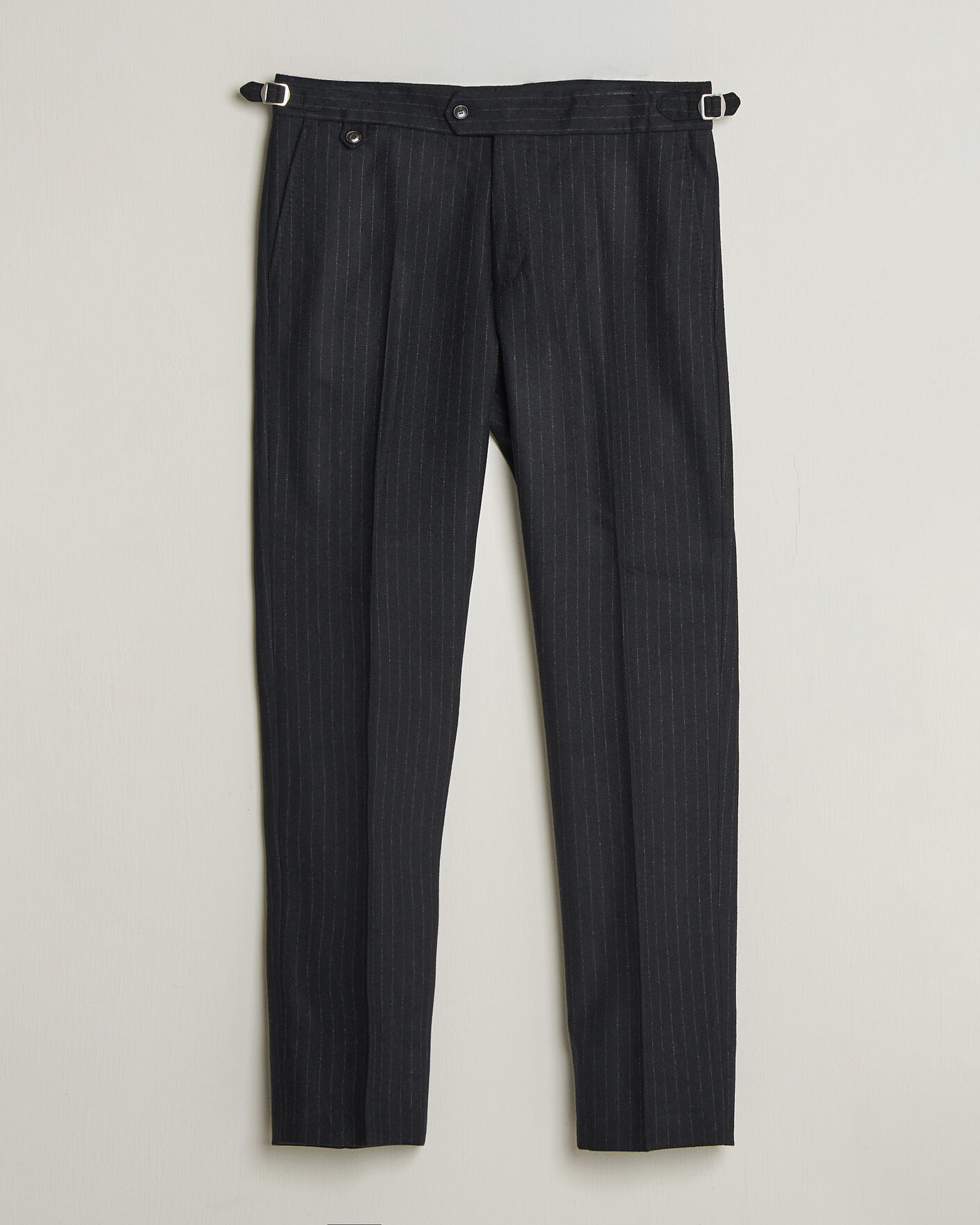 Heren | Broeken | Tiger of Sweden | Tense Wool Pleated Pinstriped Trousers Blue Function