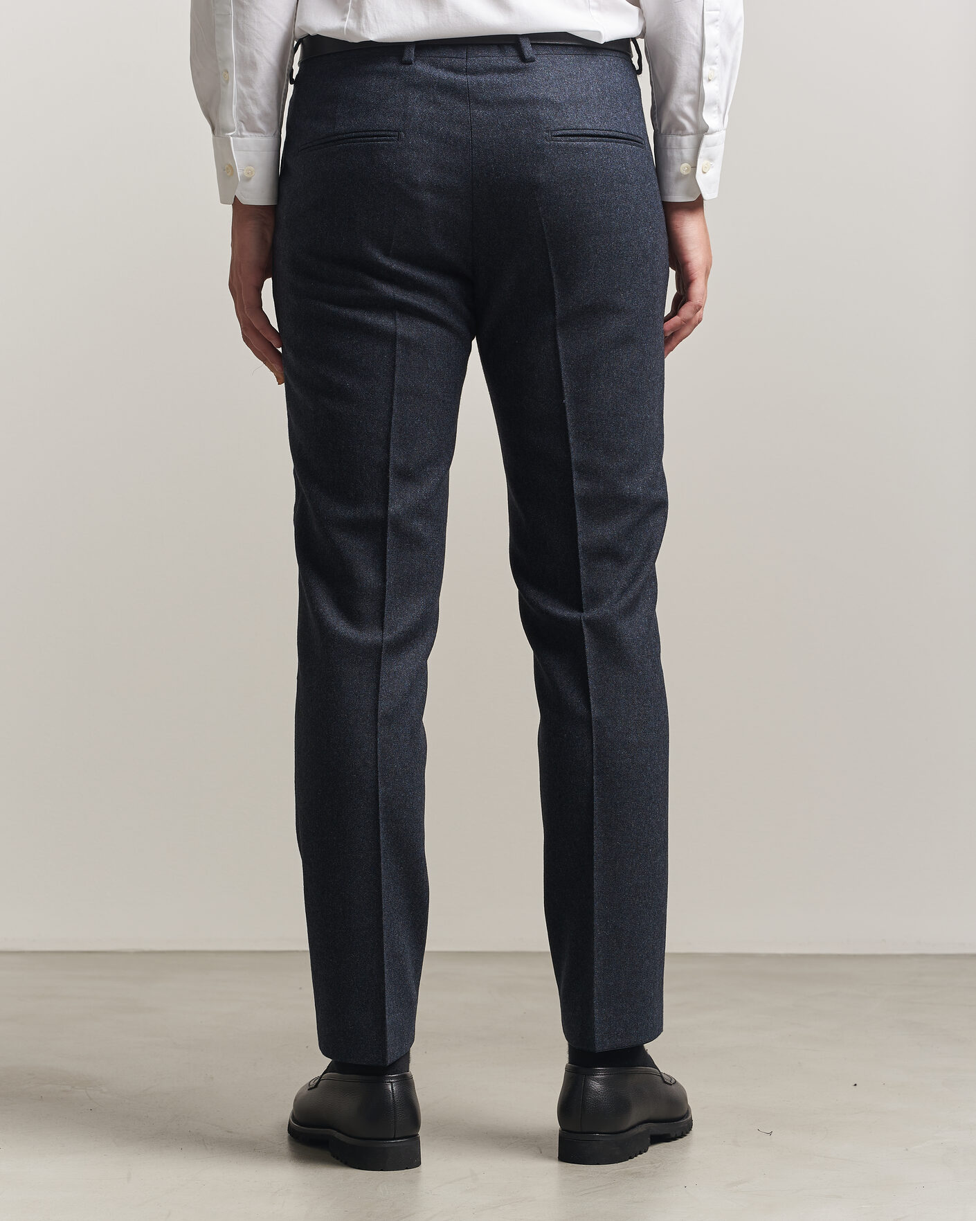 Heren | Broeken | Tiger of Sweden | Tenuta Wool Flannel Suit Trousers Midnight Blue