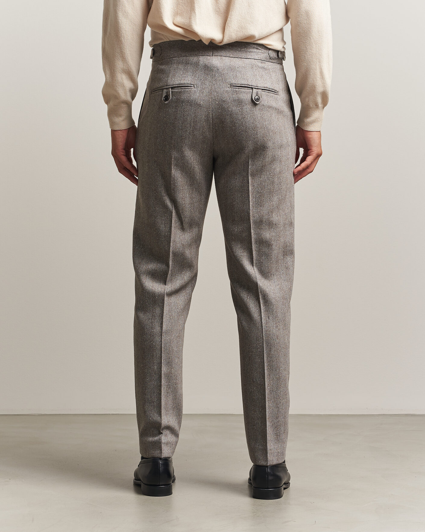 Heren | Broeken | Tiger of Sweden | Tense Wool Donegal Suit Trousers Dark Stone