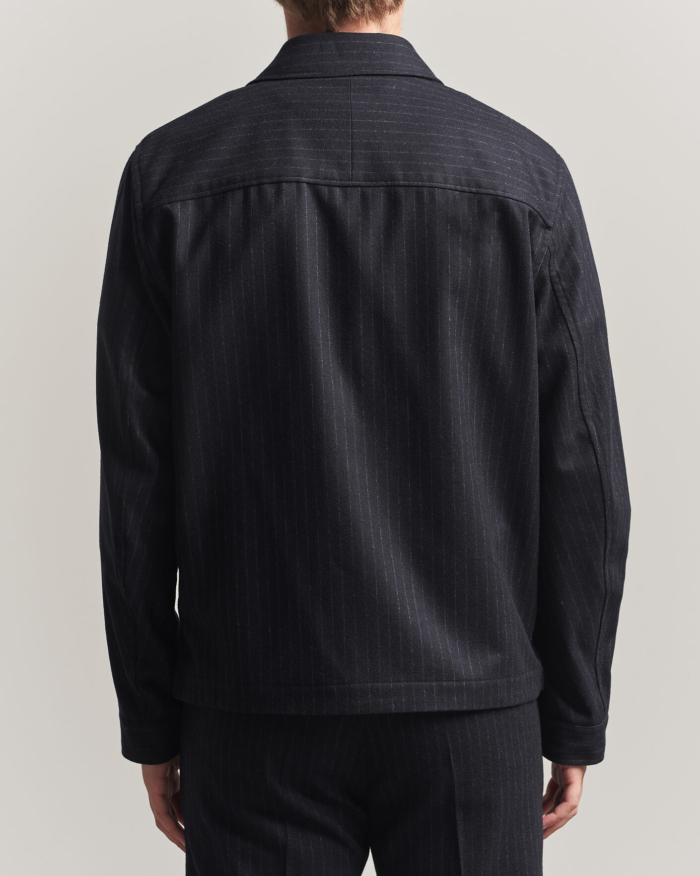 Heren | Jassen | Tiger of Sweden | Barnaby Wool Pinstriped Shirt Jacket Blue Function